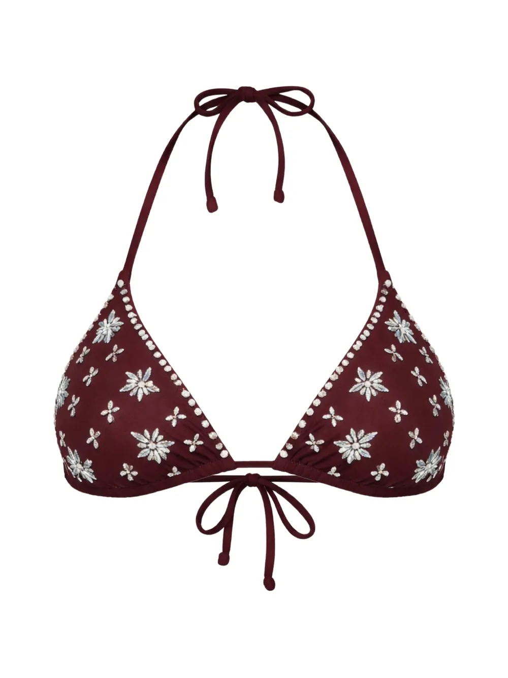 TWINSET embroidered triangle-shape bikini top - Viola