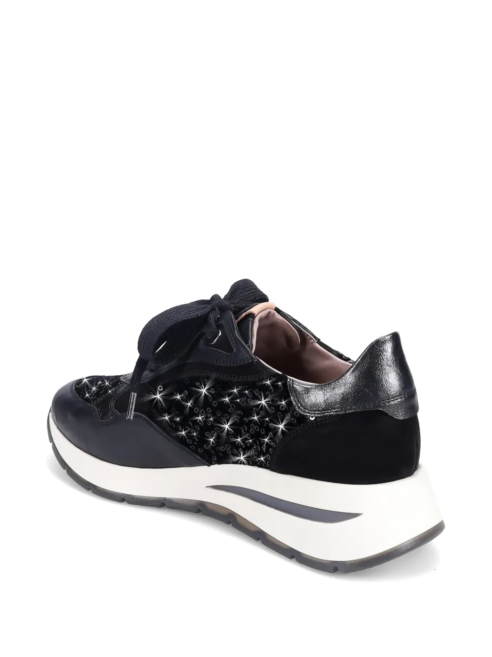  Ron White Zara Sequin-embellished Panelled Sneakers - Black 
