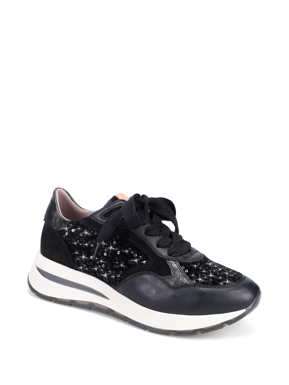  Ron White Zara Sequin-embellished Panelled Sneakers - Black 
