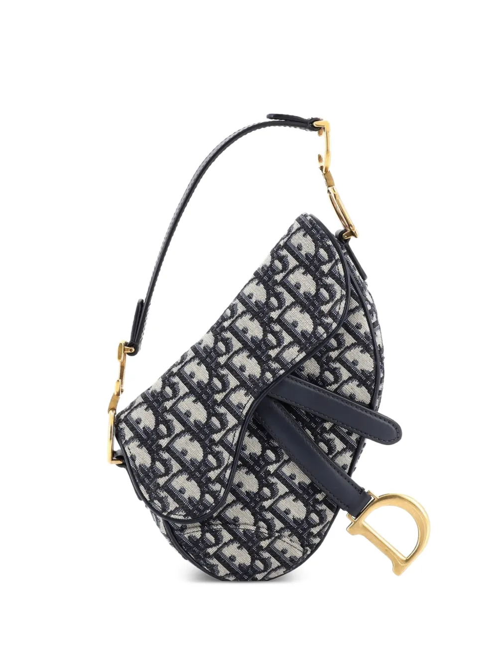 Christian Dior Pre-Owned Saddle Handbag Oblique Canvas Mini shoulder bag - Blu