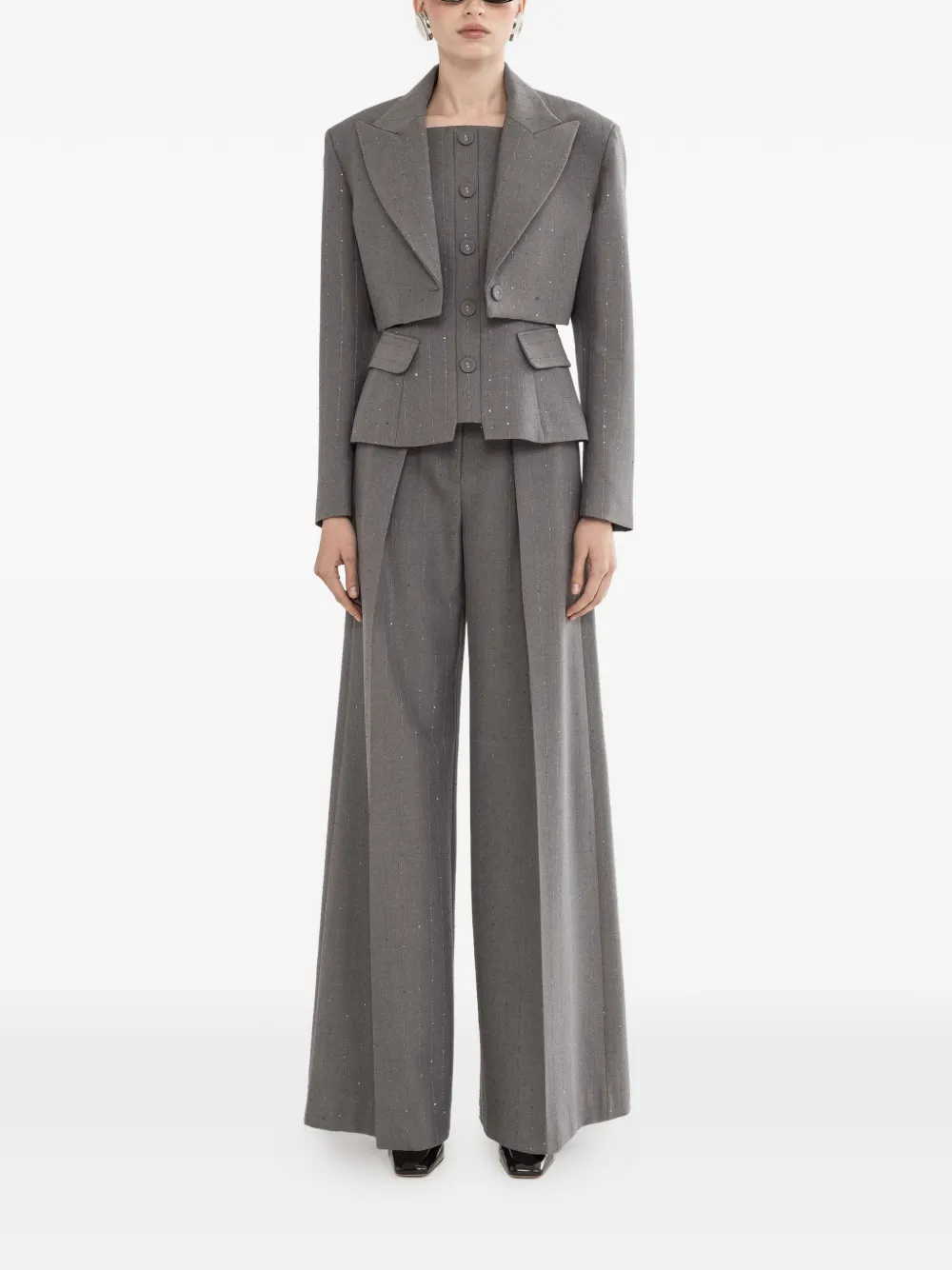 Sequined Cropped Blazer