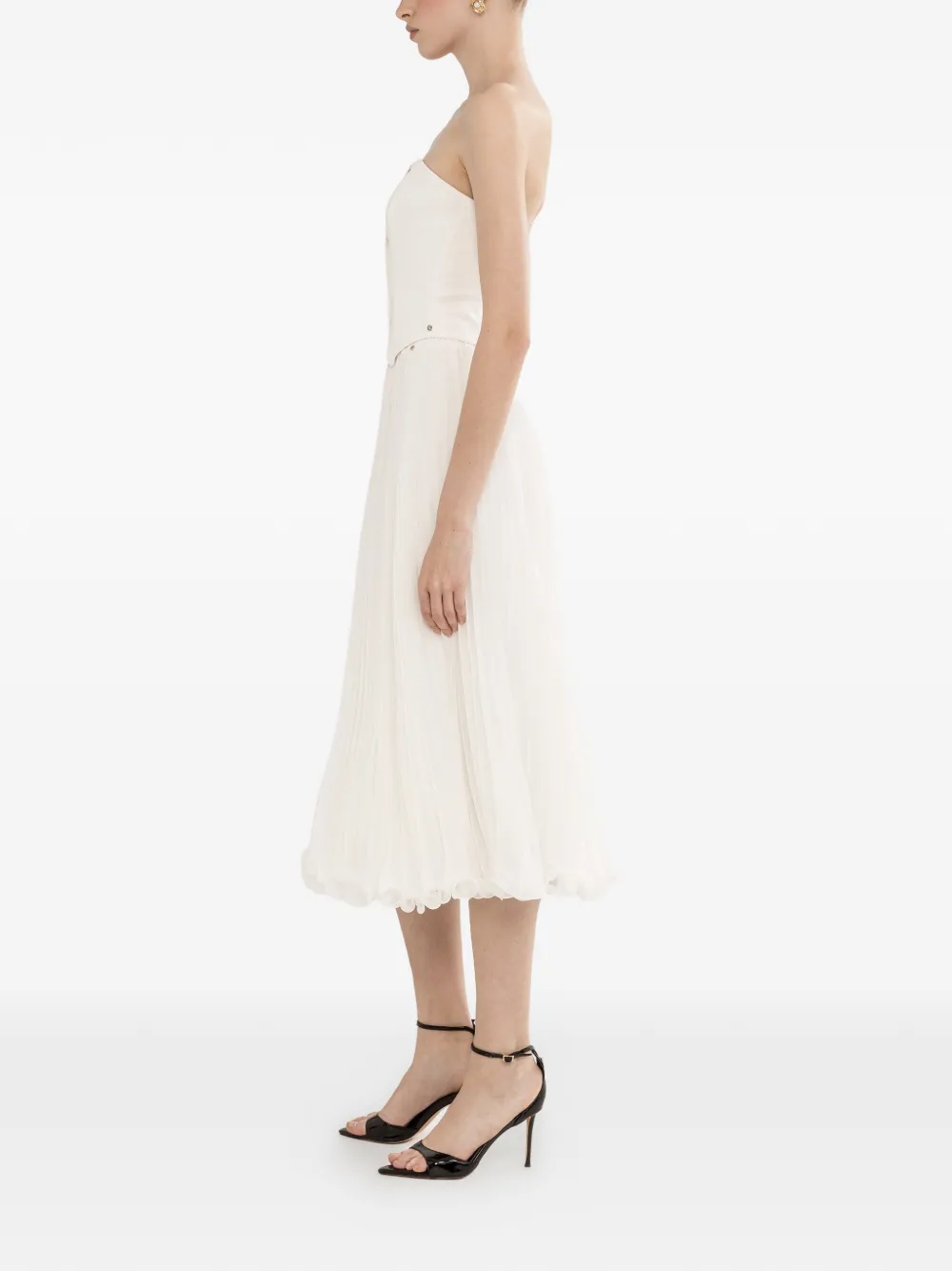  Nissa Midi Pleated Skirt - White 