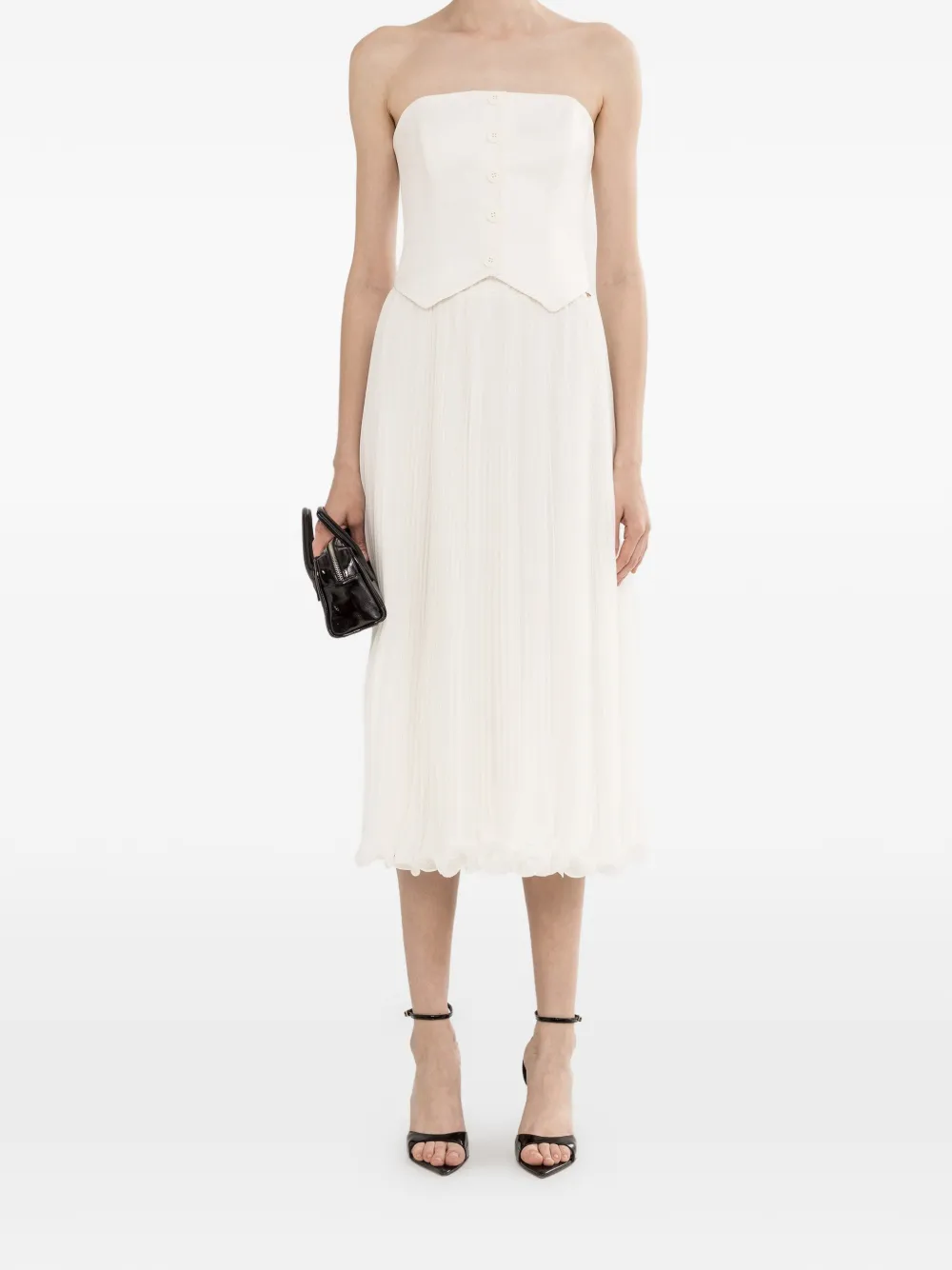 NISSA midi pleated skirt - Bianco