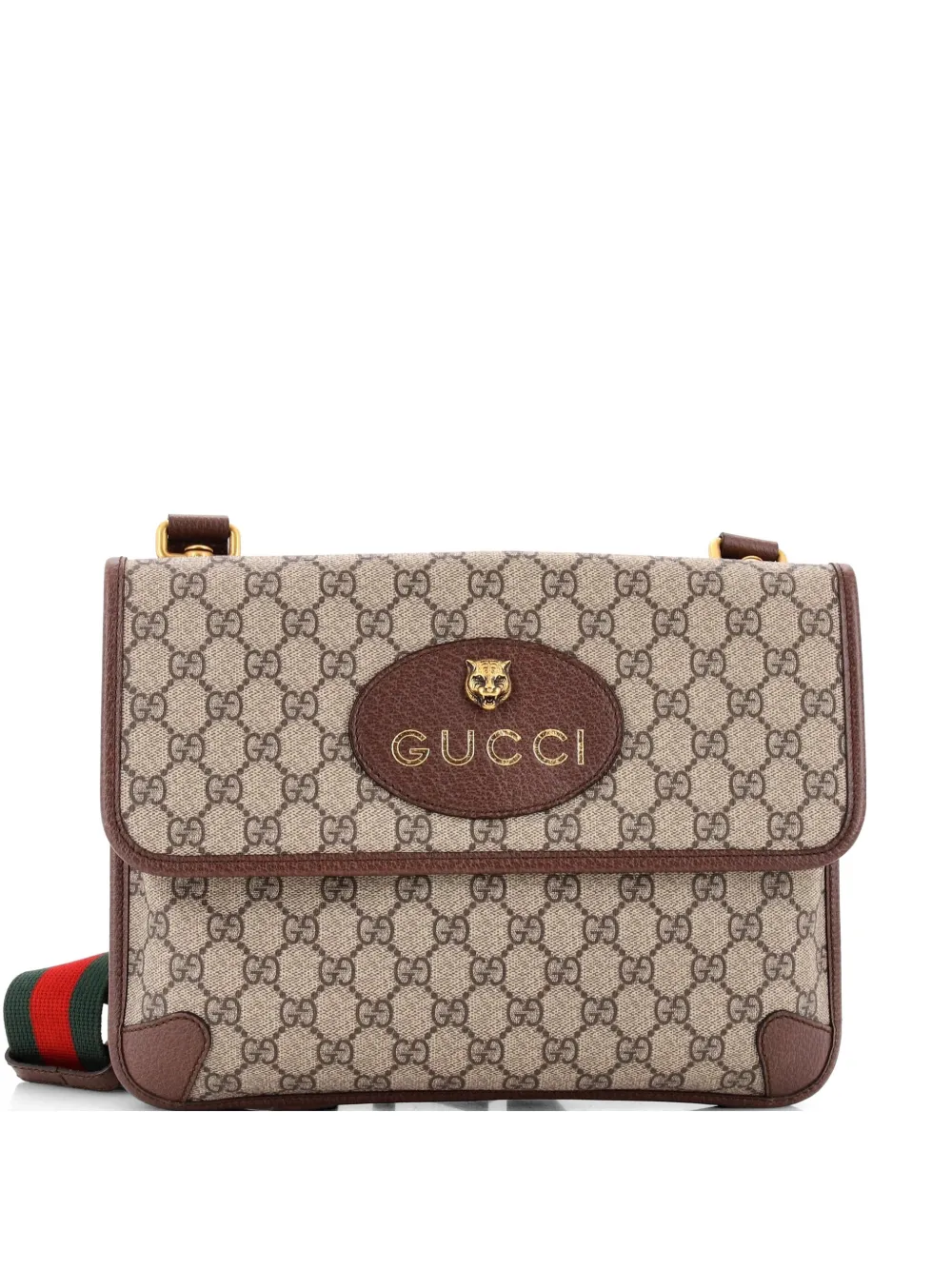 Gucci Pre-Owned Neo Vintage Flap Messenger GG Coated Canvas Medium crossbody bag - Marrone
