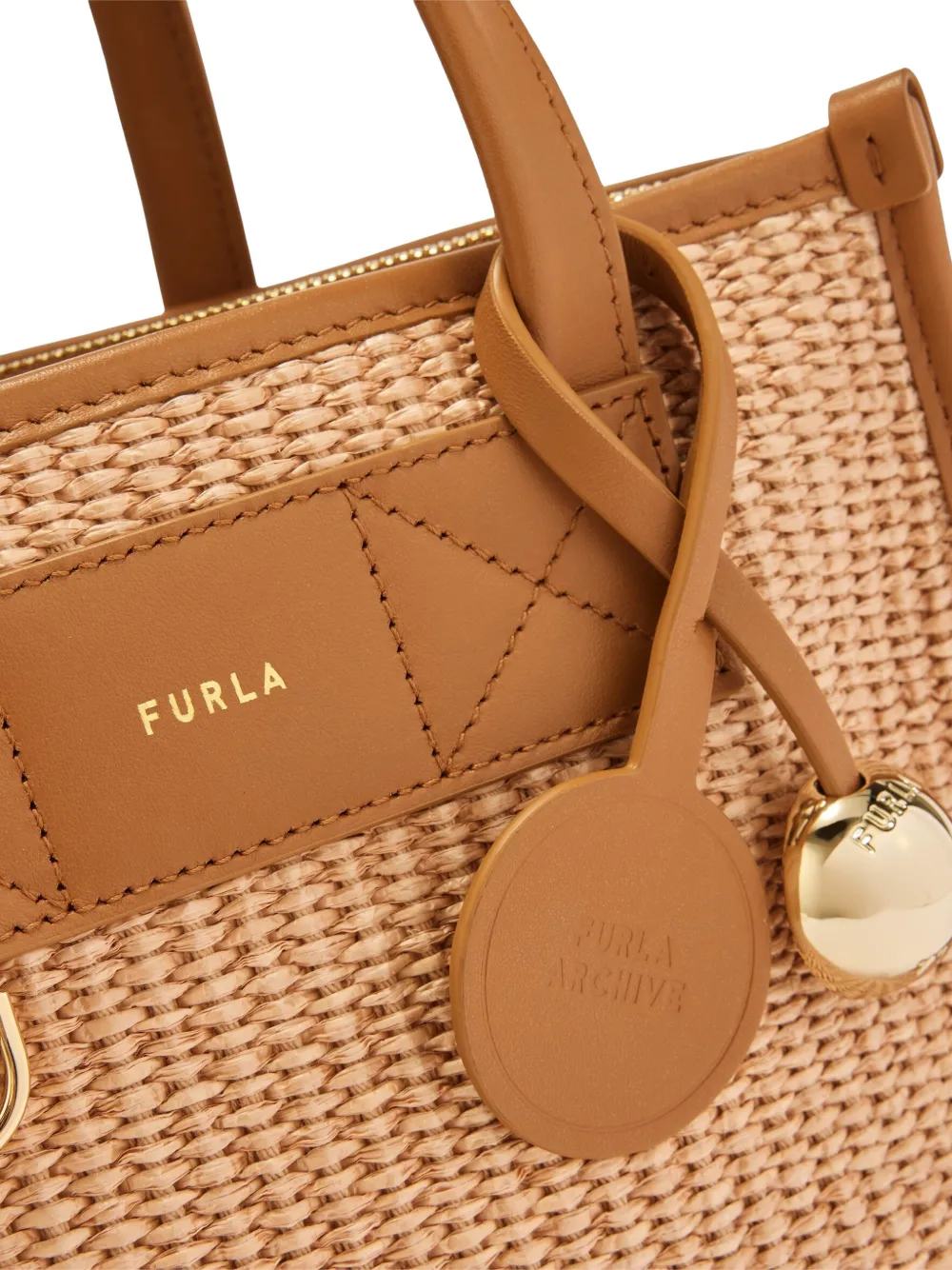 Furla Kleine Divide It geweven shopper Beige