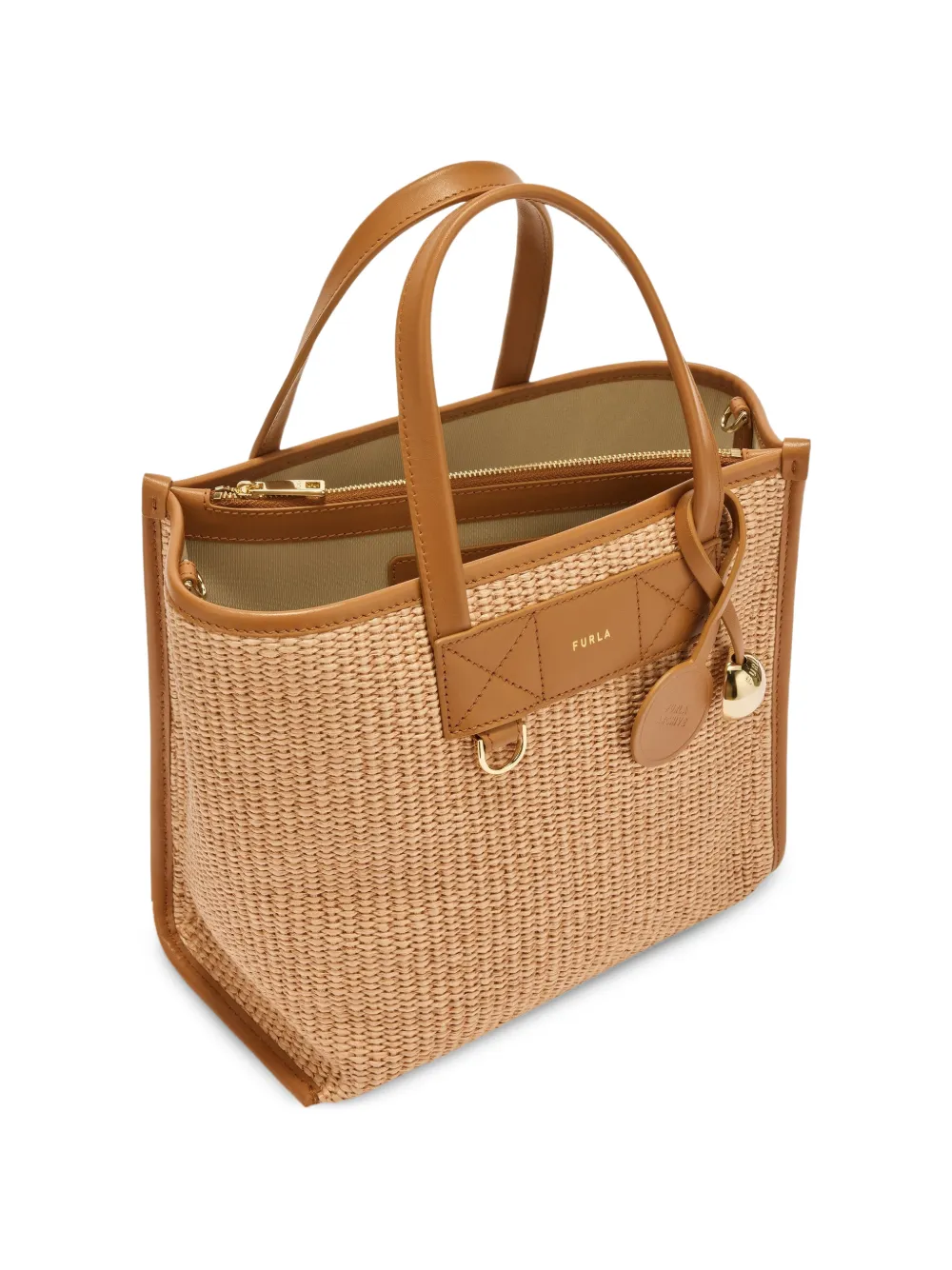Furla Kleine Divide It geweven shopper Beige