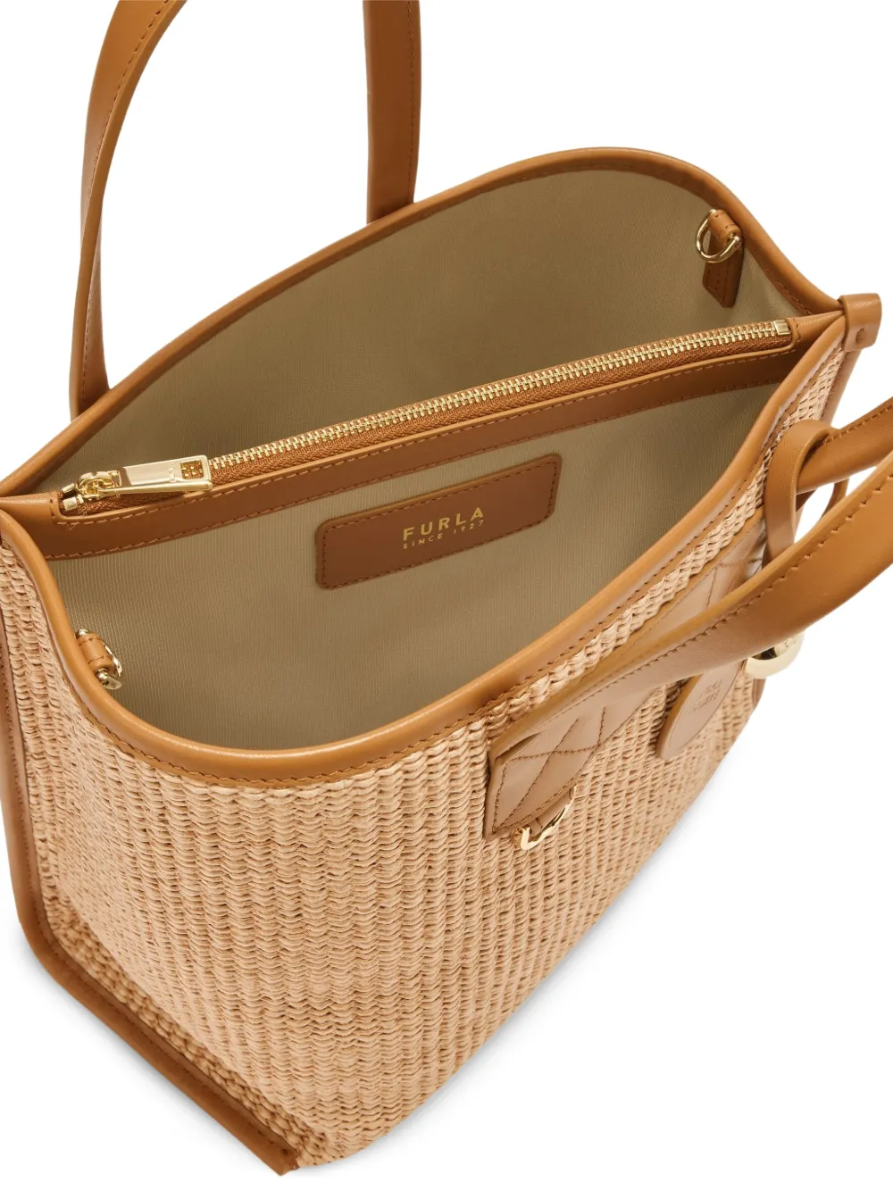 Furla Kleine Divide It geweven shopper Beige