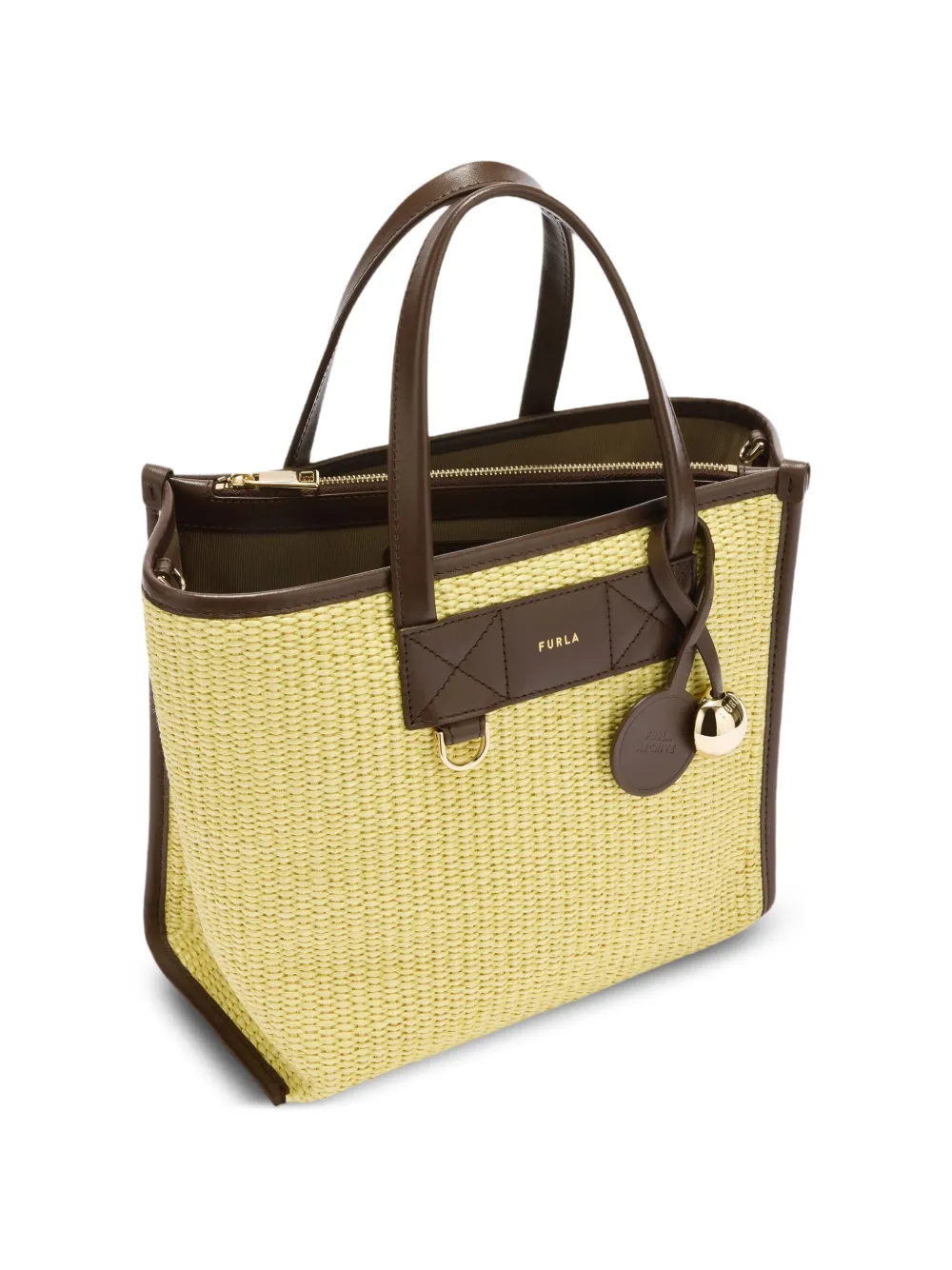  Furla Small Divide It Interwoven Tote Bag - Yellow 