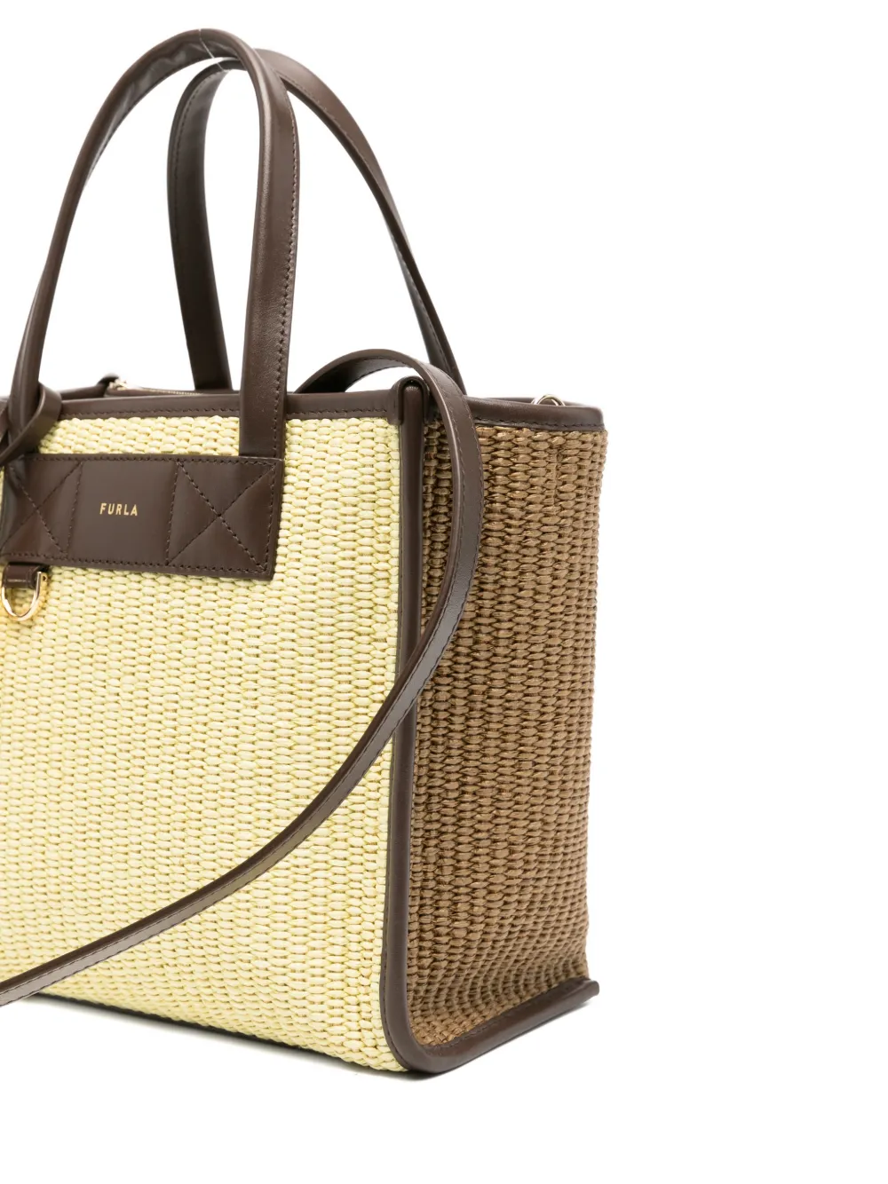 Furla Kleine Divide It geweven shopper Beige