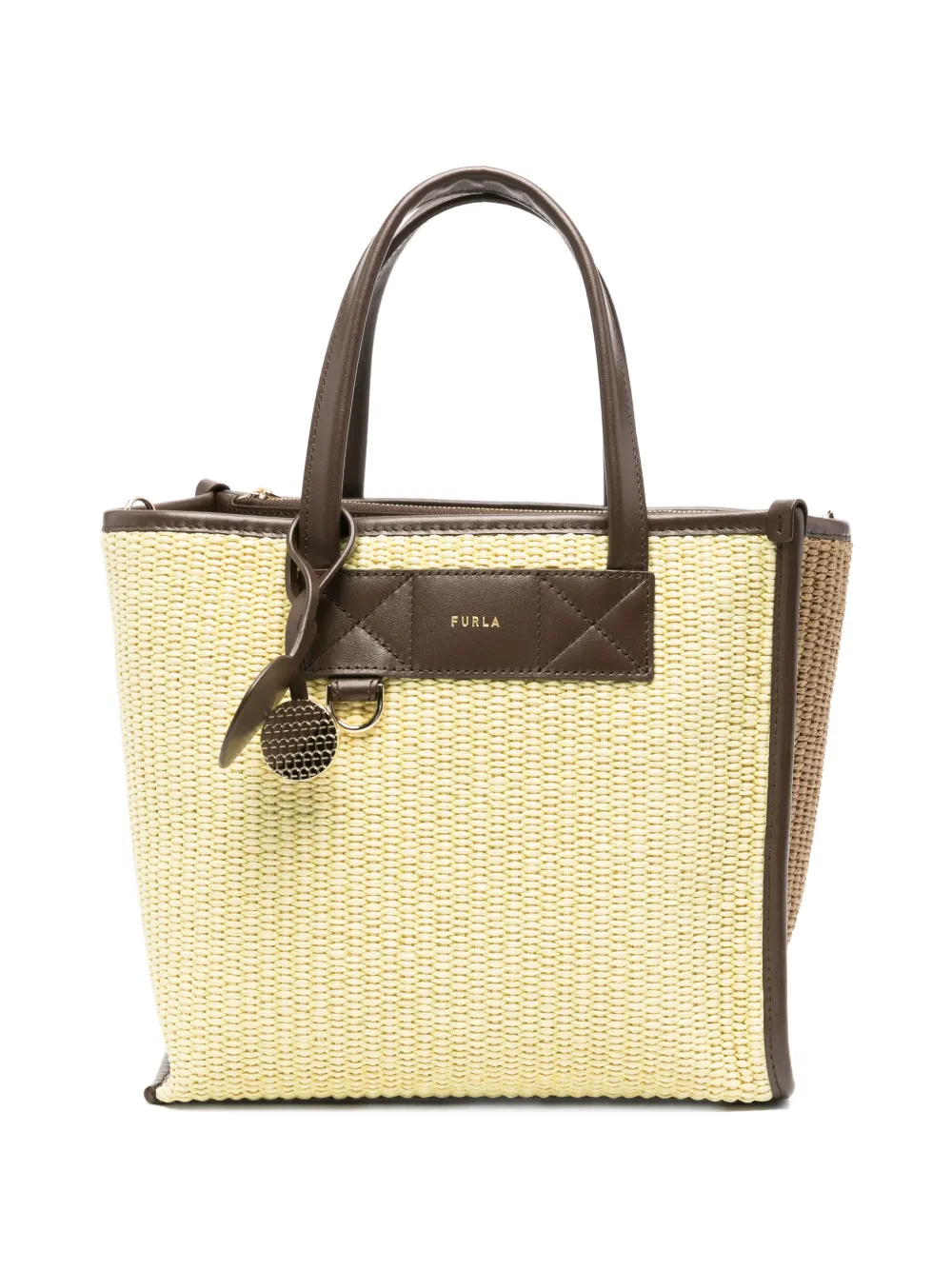Furla small Divide It interwoven tote bag - Yellow