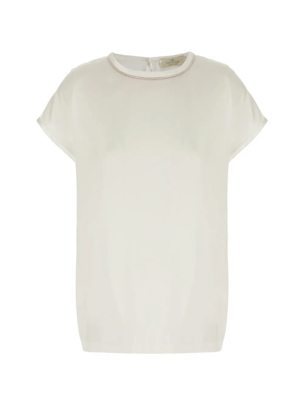 Panicale Beaded Silk Top In Neutral