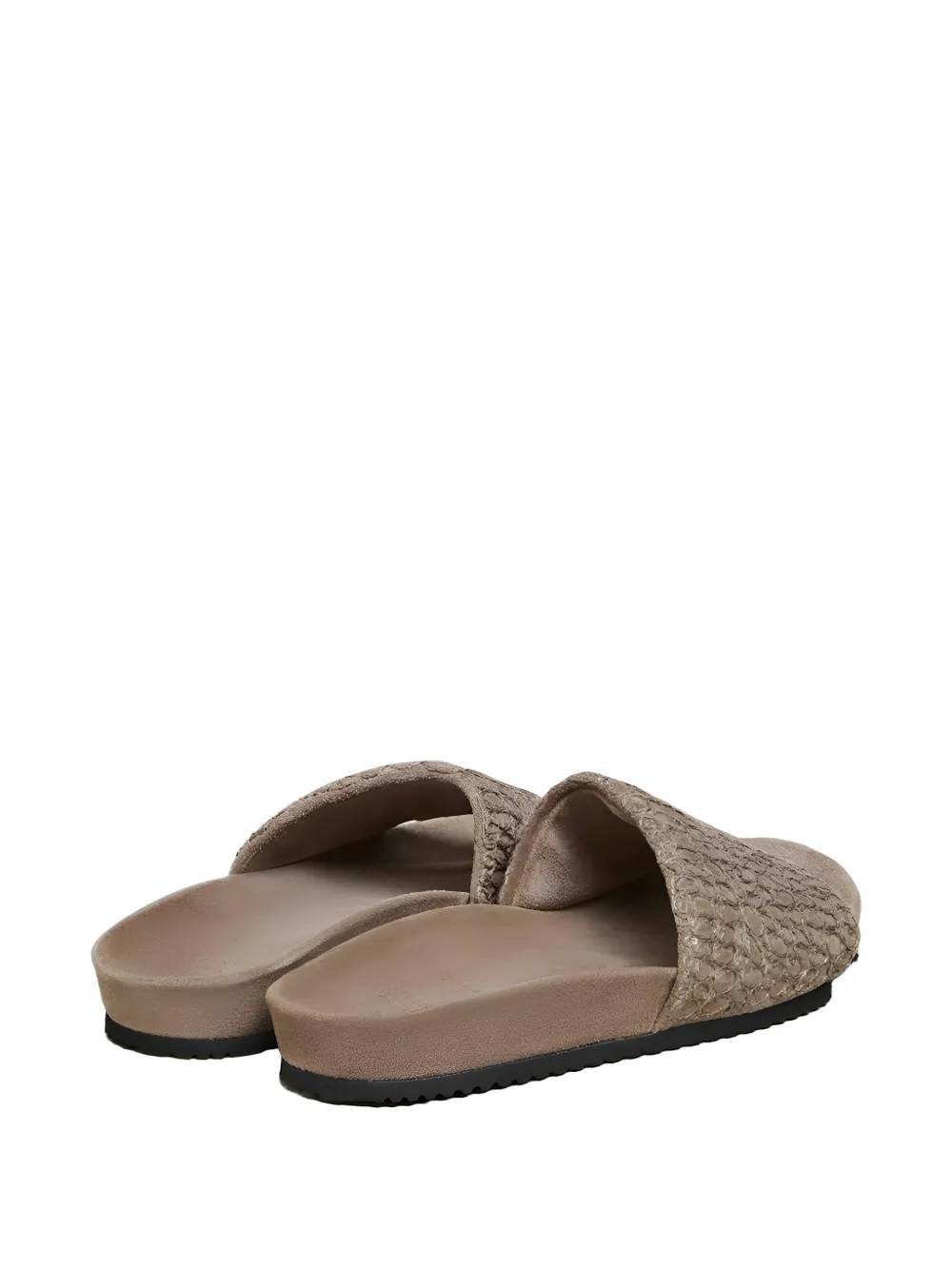 Brunello Cucinelli Leren sandalen met reliëf Bruin