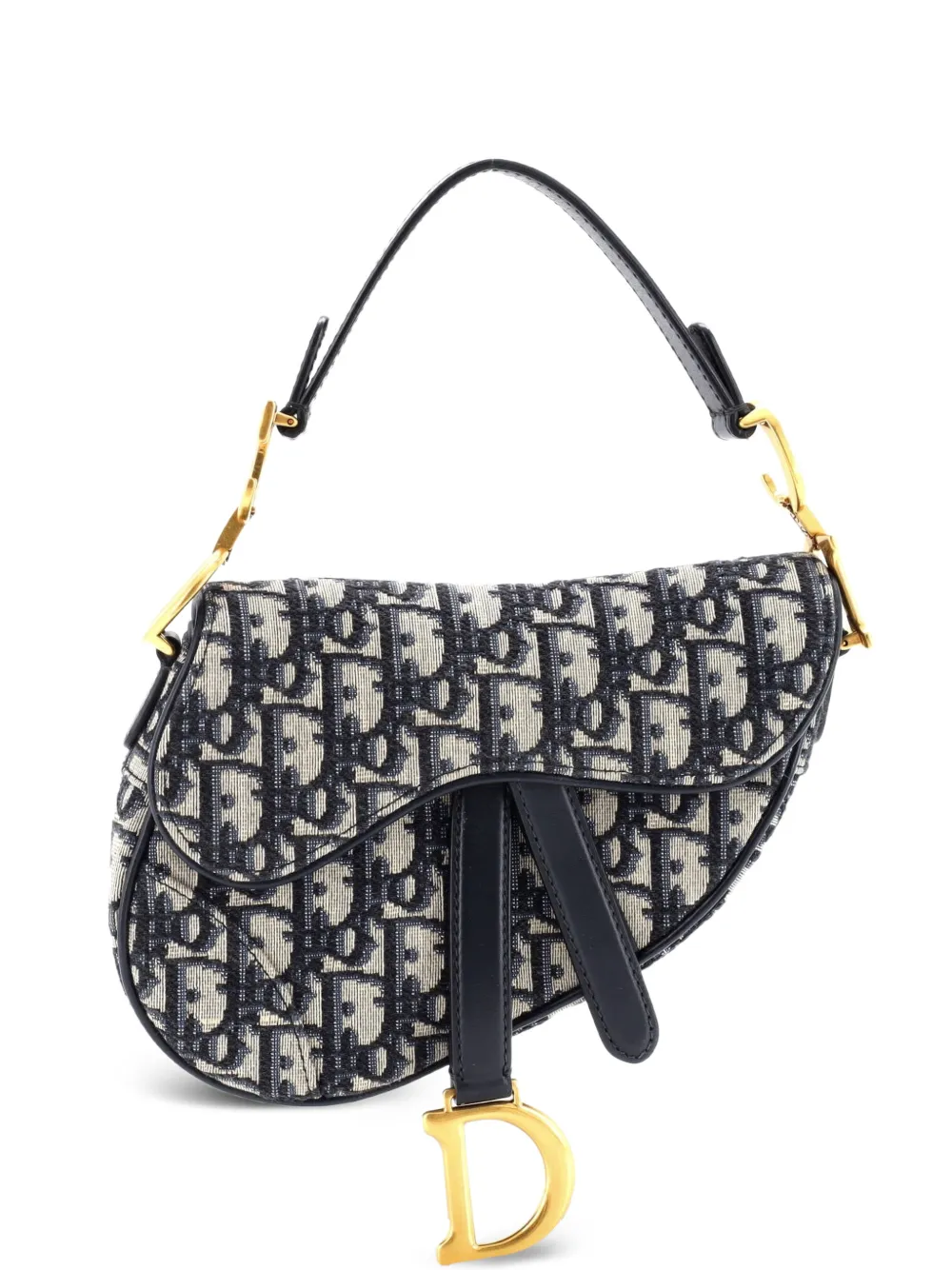 Christian Dior Pre-Owned Saddle Handbag Oblique Canvas Mini shoulder bag - Blu