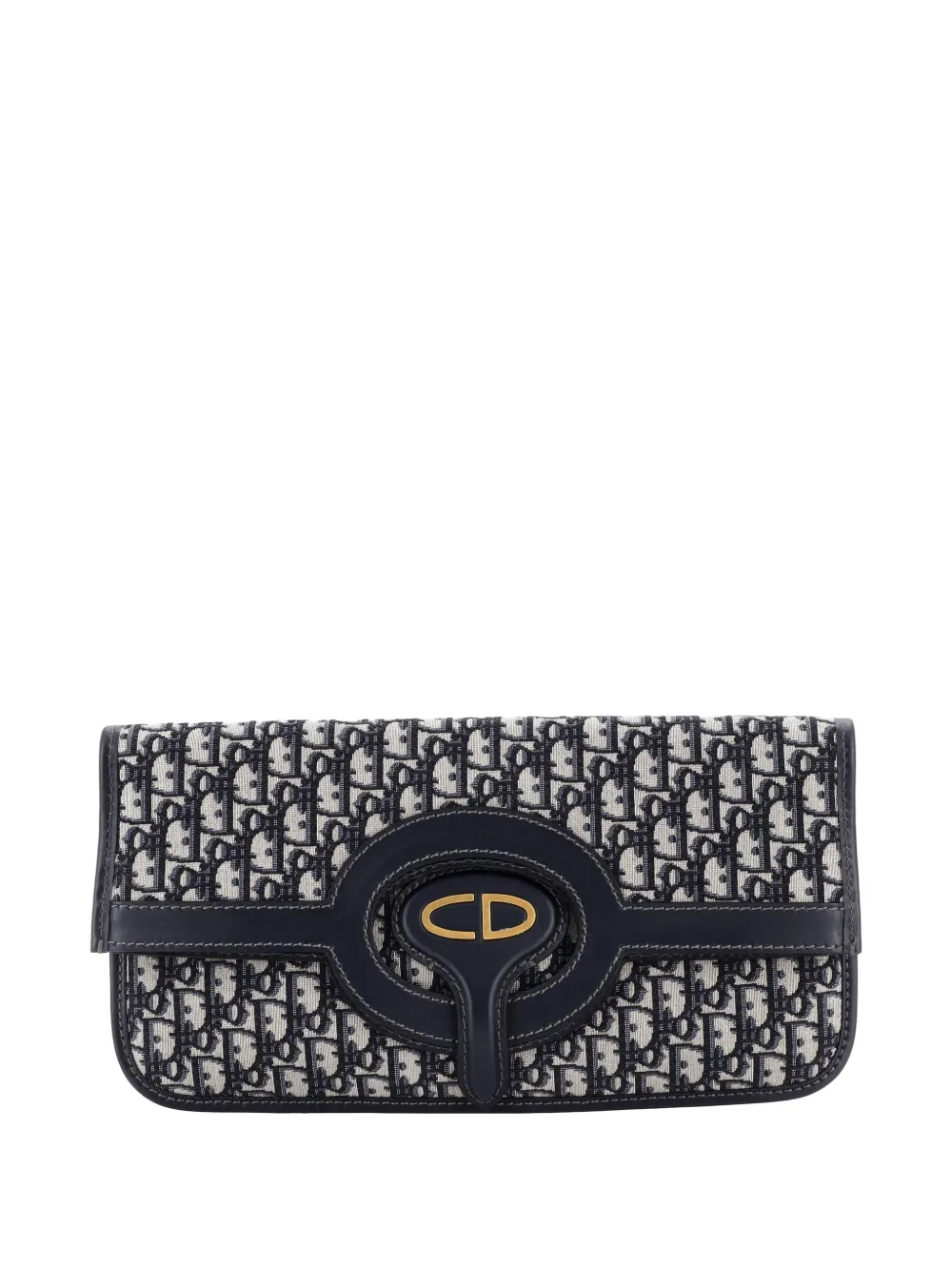 Christian Dior Pre-Owned Fold Over Oblique Canvas clutch bag - Blu