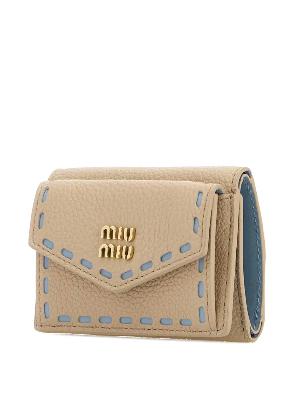 Miu Sand portemonnee met logo Beige
