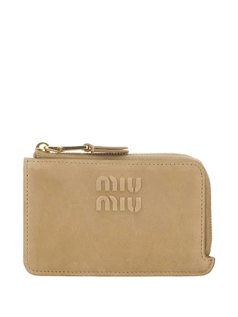Miu Miu embossed leather card holder
