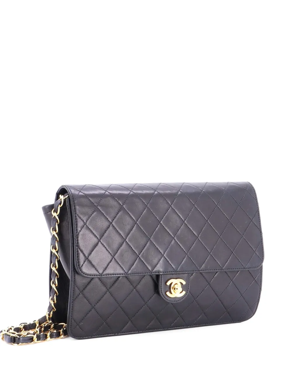 CHANEL Pre-Owned with Chain Quilted Leather Medium clutch bag - Nero