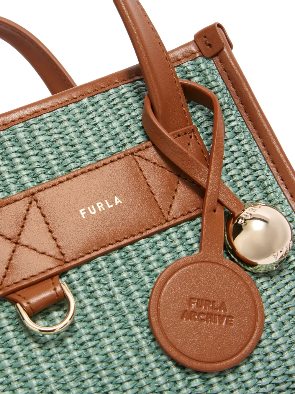 Furla Divide It Mini geweven shopper Groen
