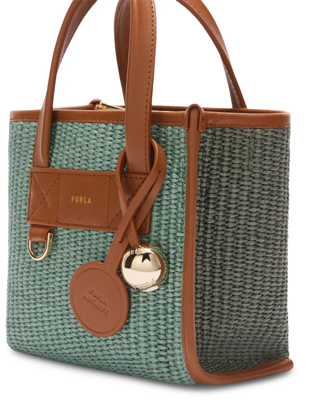 Furla Divide It Mini geweven shopper Groen