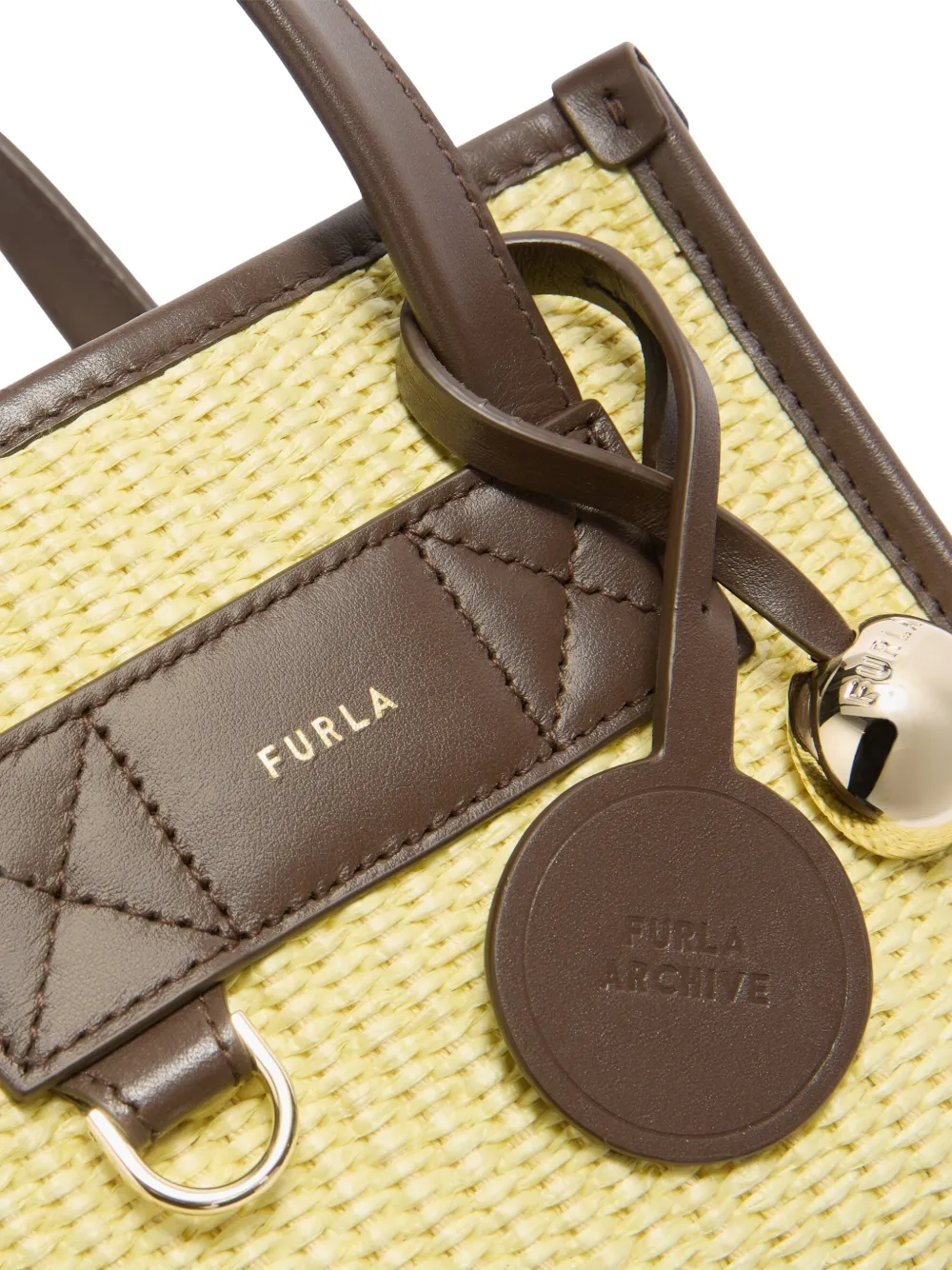 Furla Divide It geweven leren shopper Beige