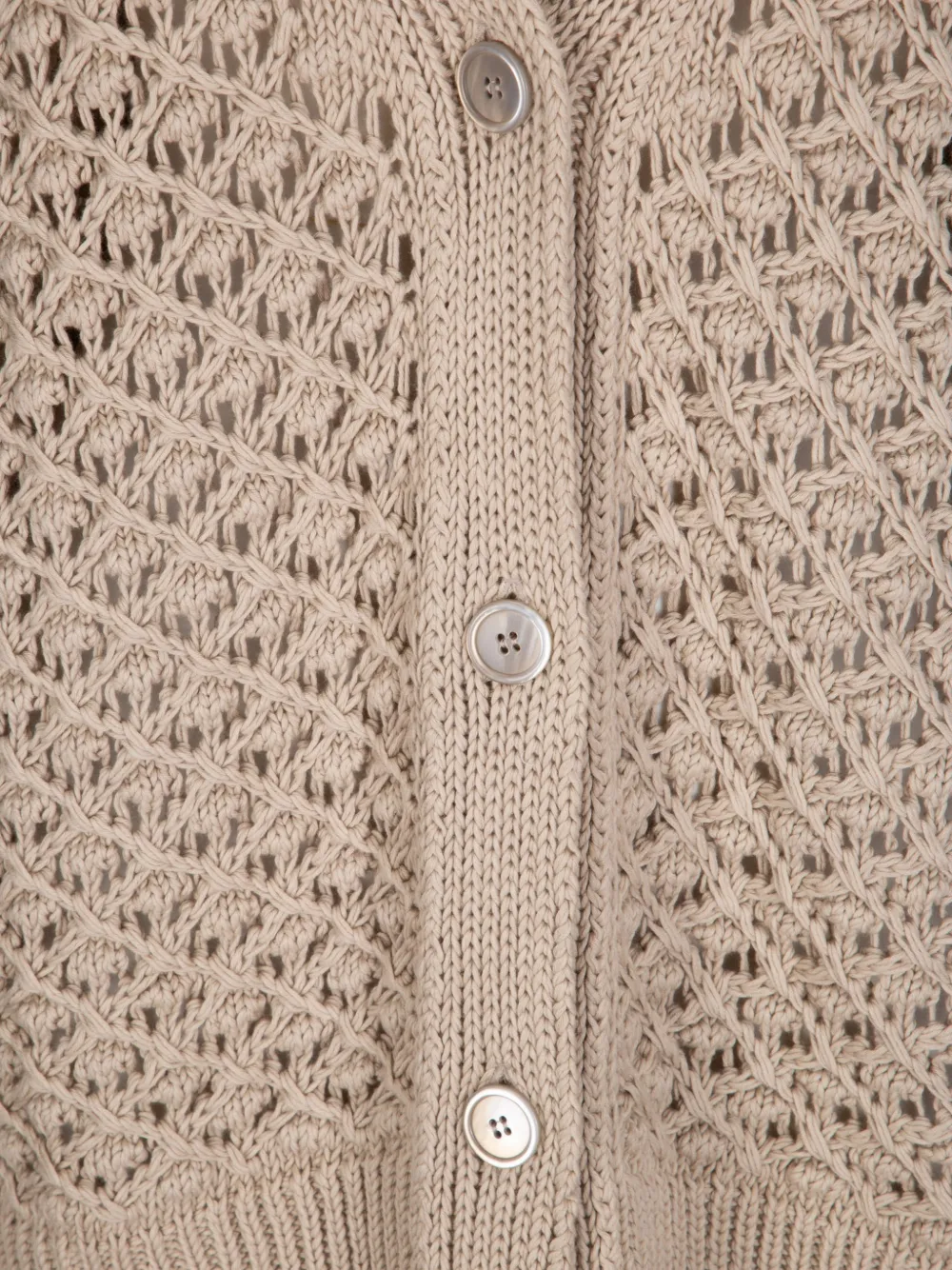  Ely Ely Button Openwork Cardigan - Neutrals 