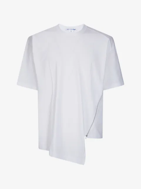 Comme Des Garçons Shirt t-shirt asymétrique à fermeture zippée