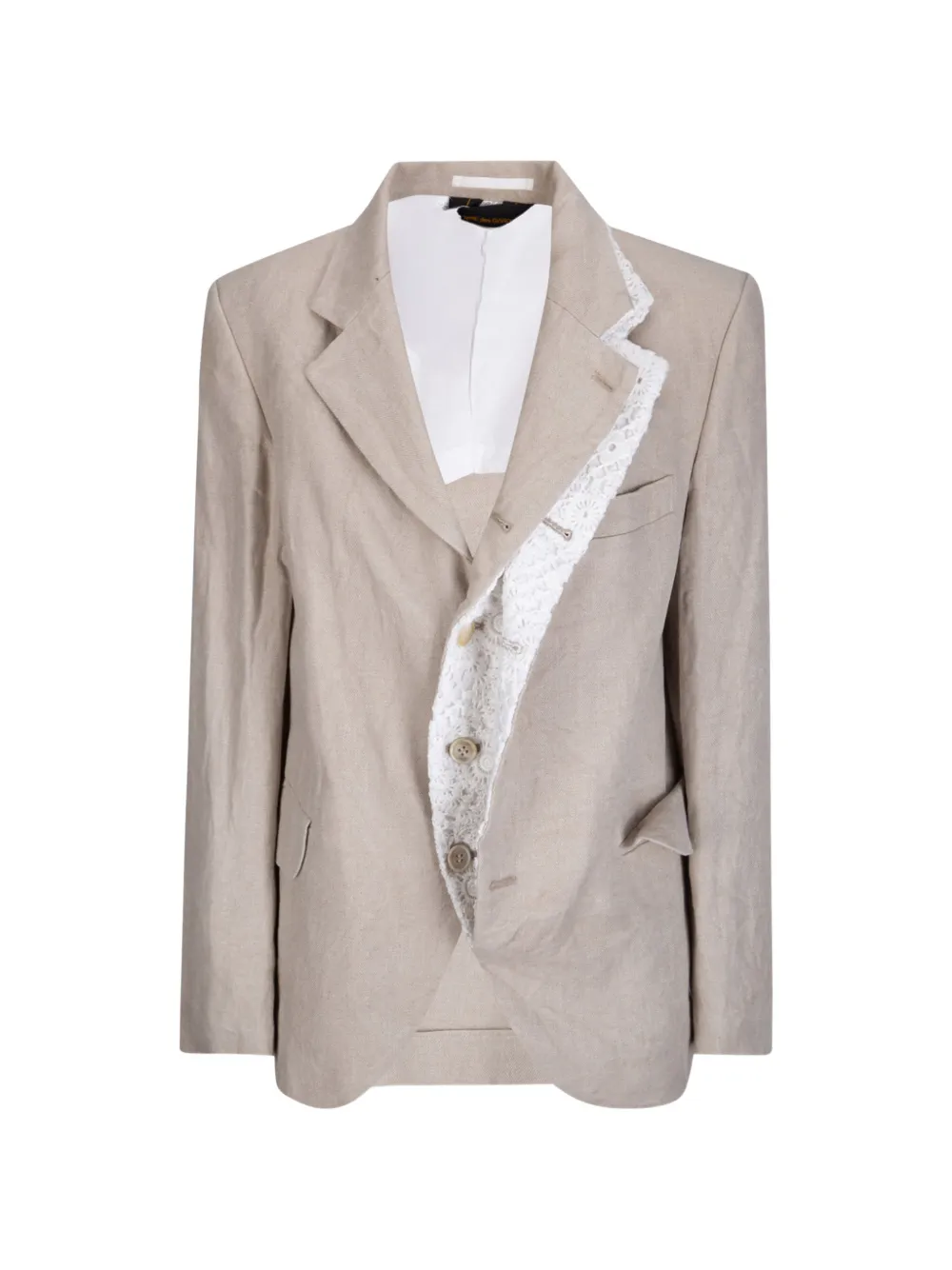 Comme Des Garçons crochet trim jacket - Toni neutri