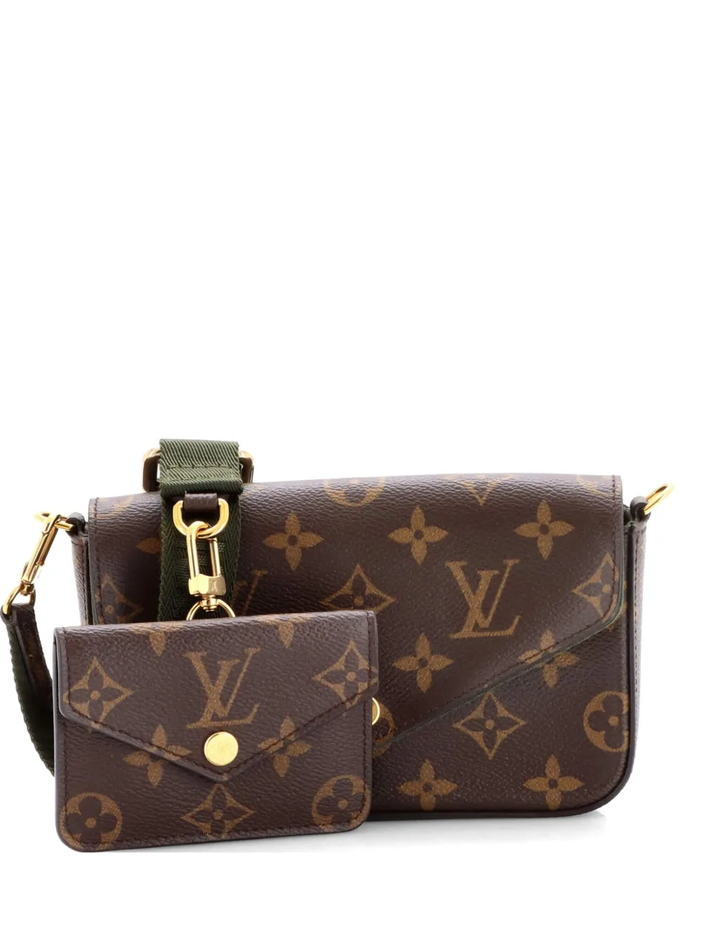 Louis Vuitton Pre-Owned Felicie Strap & Go Handbag Monogram Canvas crossbody bag - Marrone
