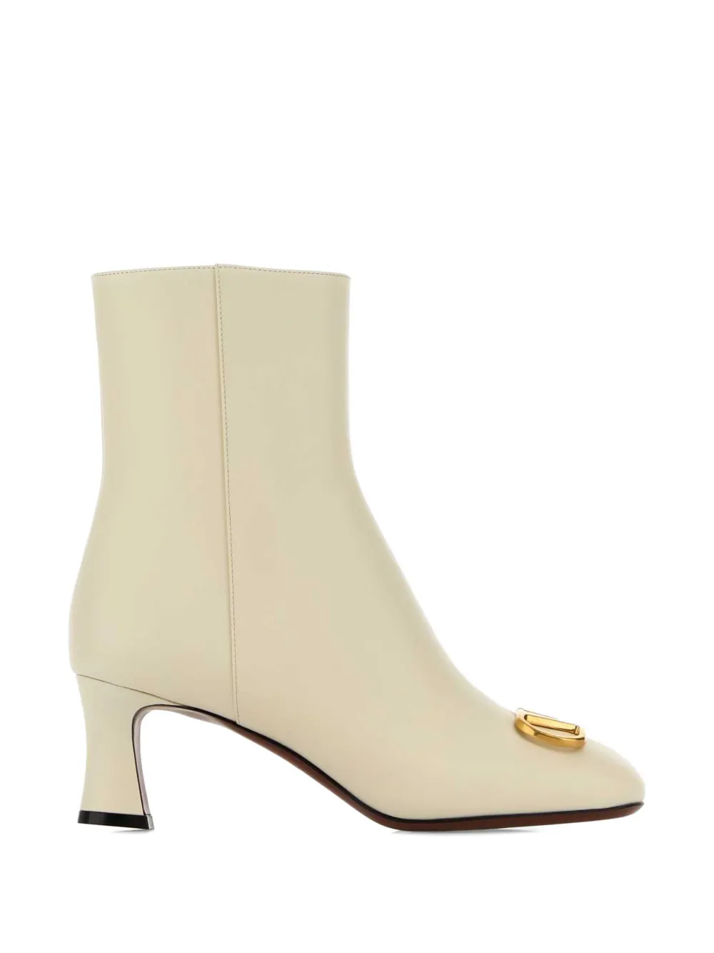 Valentino Garavani VLogo Signature 55 leather heeled ankle boots - Toni neutri
