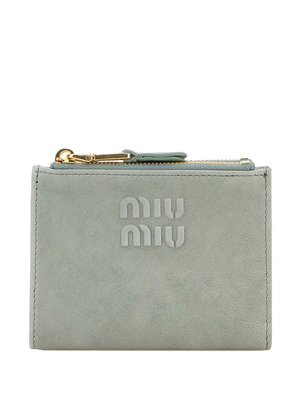 Miu Miu embossed leather wallet - Grigio