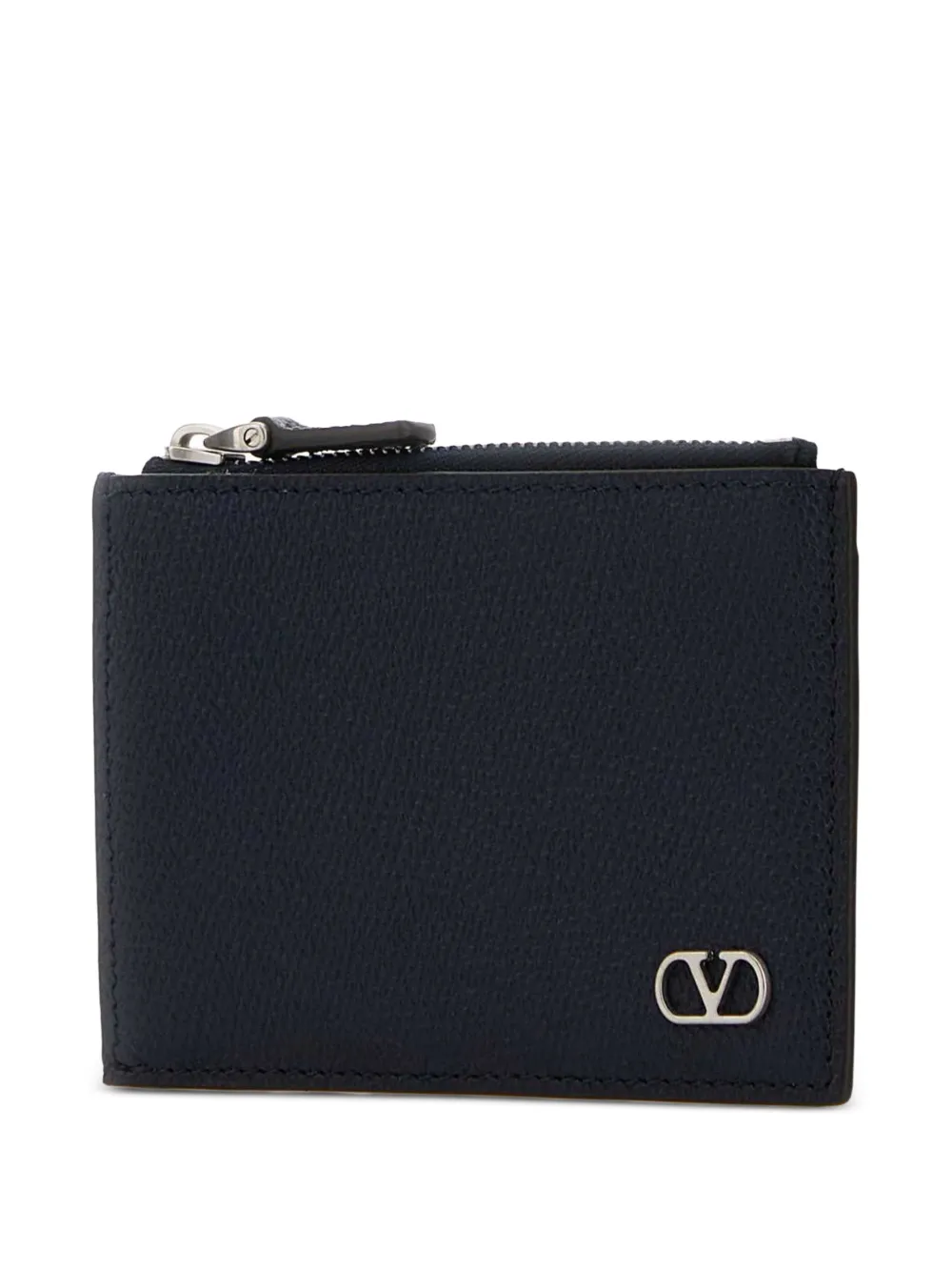  Valentino Garavani Vlogo Signature Zip Wallet - Blue 