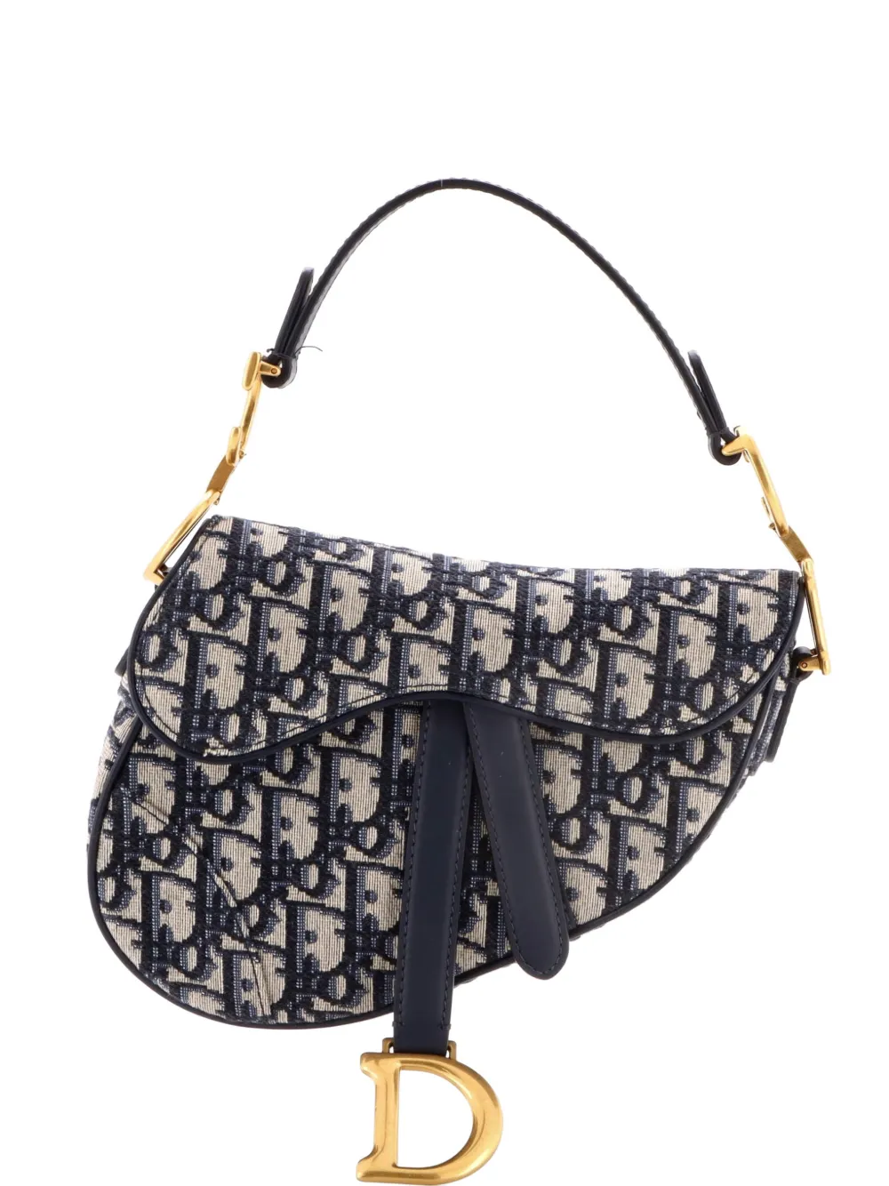 Christian Dior Pre-Owned Saddle Handbag Oblique Canvas Mini shoulder bag - Blu