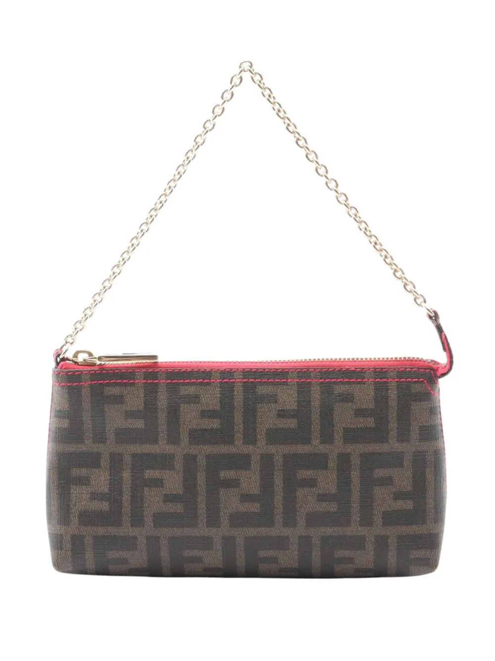 Fendi Pre-Owned 2000-2010 Zucca Coated Canvas Chain Pochette shoulder bag - Marrone