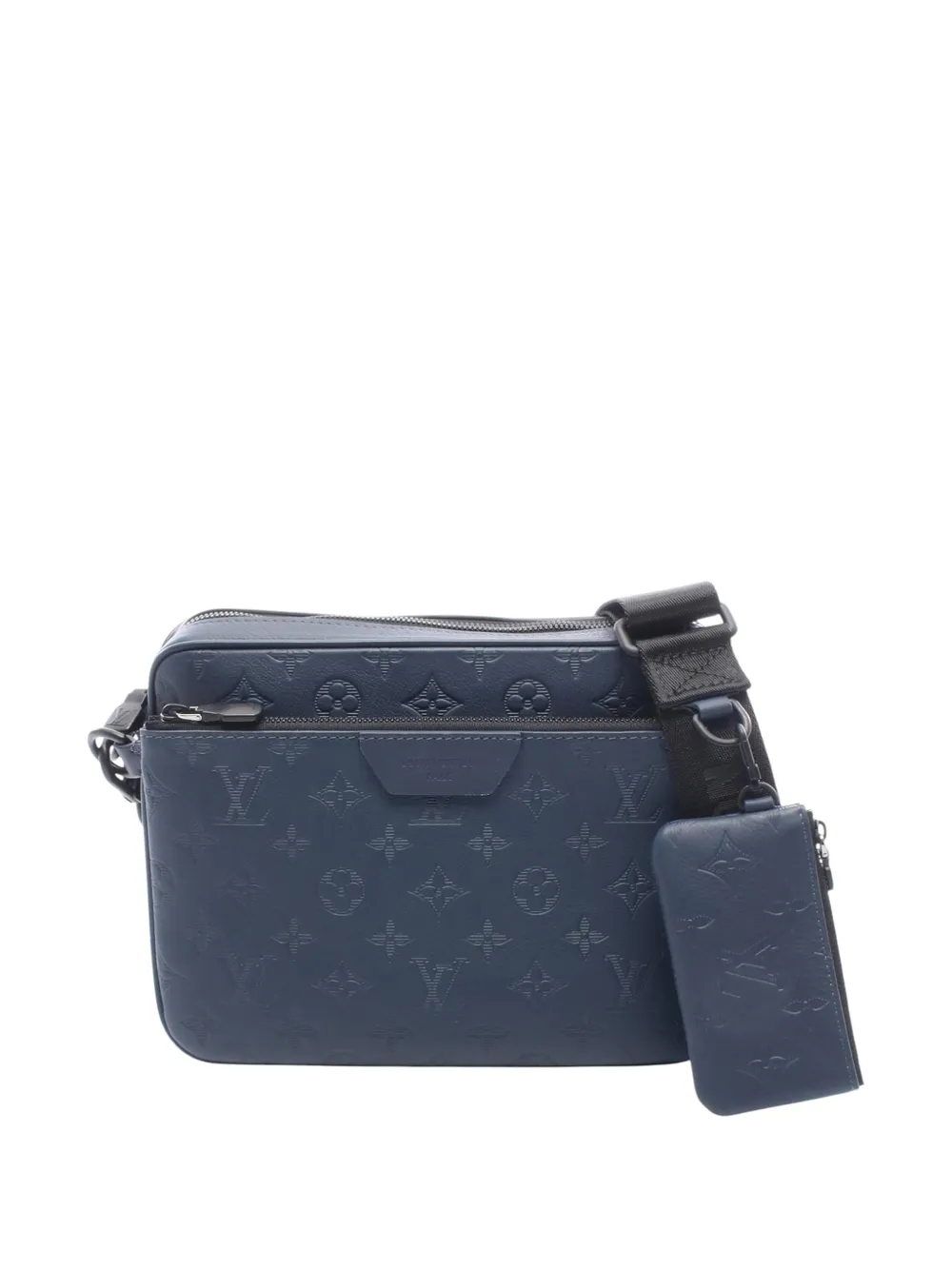 Louis Vuitton Pre-Owned 2021-2025 Monogram Shadow Trio Messenger crossbody bag - Blu