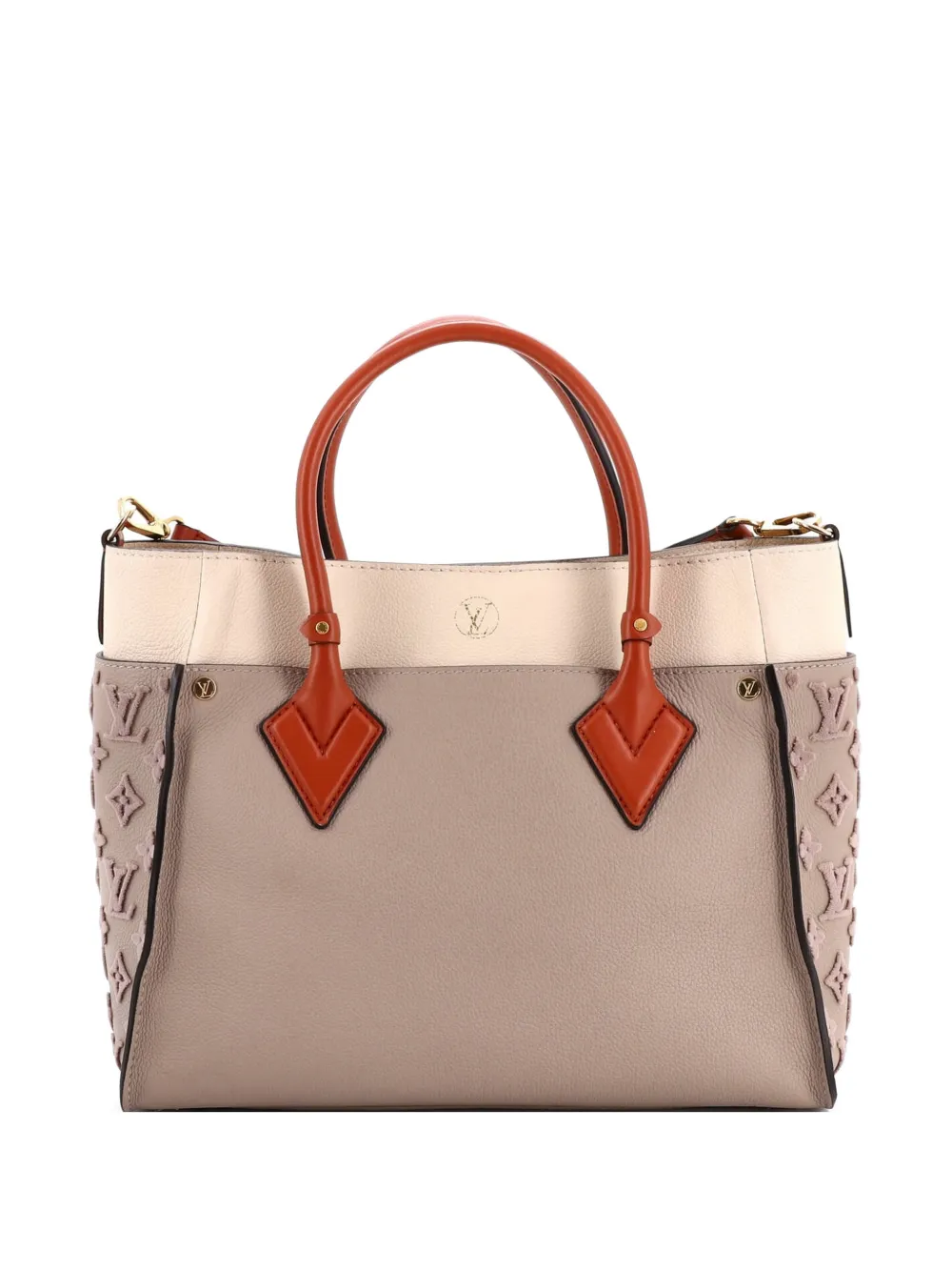 Louis Vuitton Pre-Owned On My Side Monogram Tuffetage Leather MM tote bag - Grigio