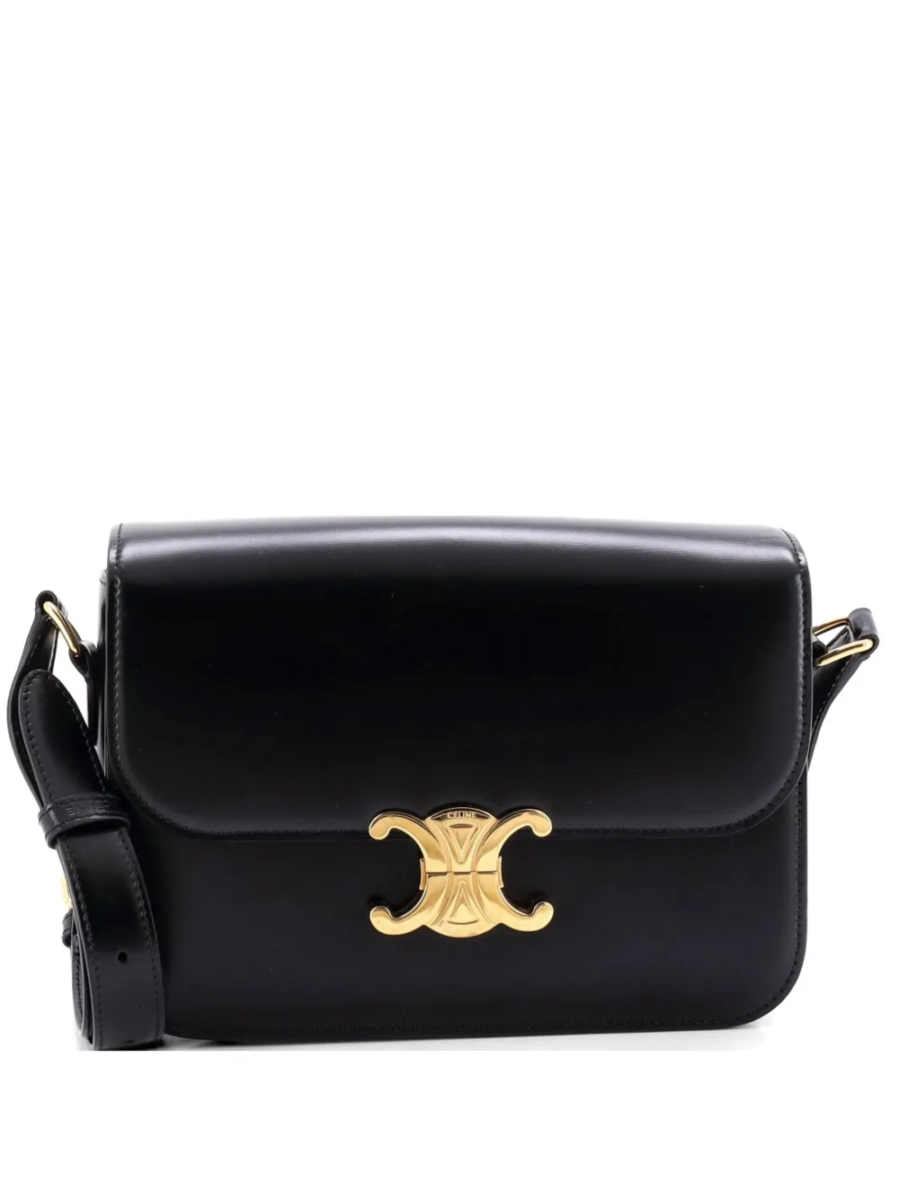 Celine Pre-Owned Triomphe Shoulder Bag Smooth Calfskin Medium crossbody bag - Nero