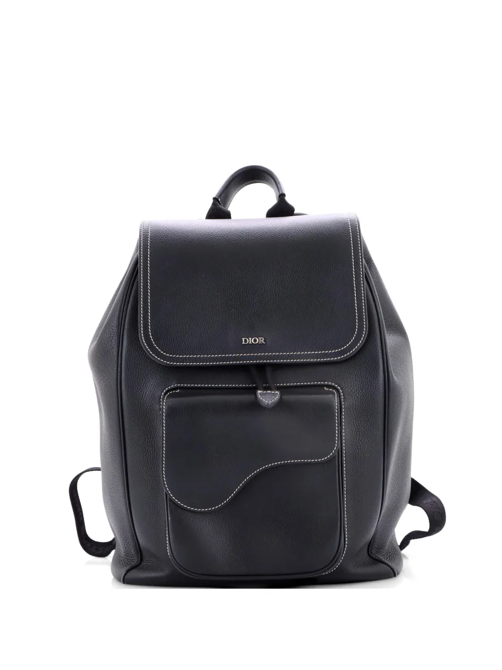 Christian Dior Pre-Owned Saddle Single Pocket Leather Large backpack - Nero