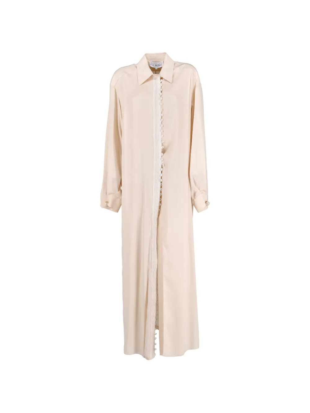 Gianfranco Ferré Pre-Owned buttoned-detail midi dress - Neutrals