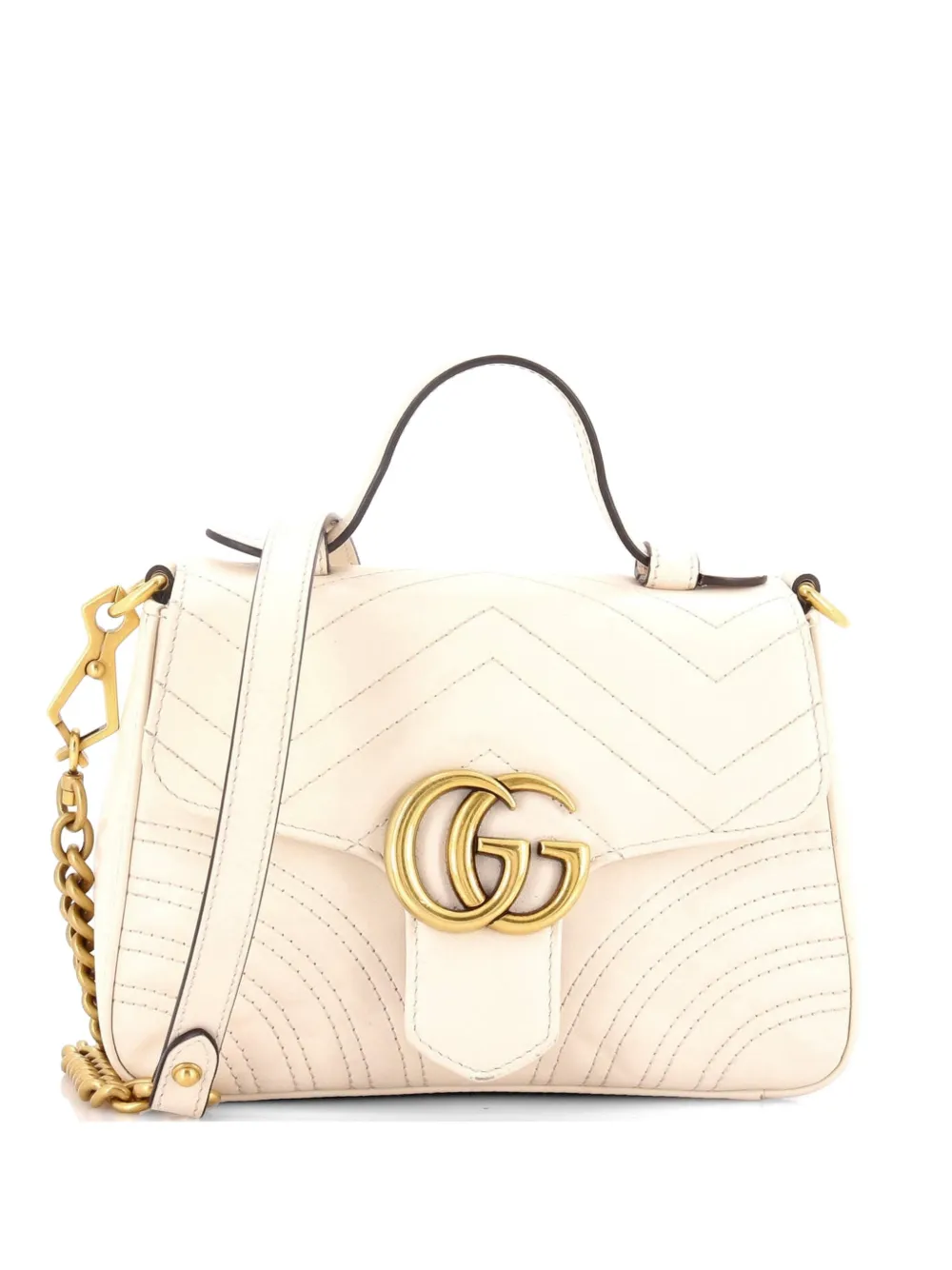 Gucci Pre-Owned GG Marmont Top Handle Flap Bag Matelasse Leather Mini satchel - Toni neutri