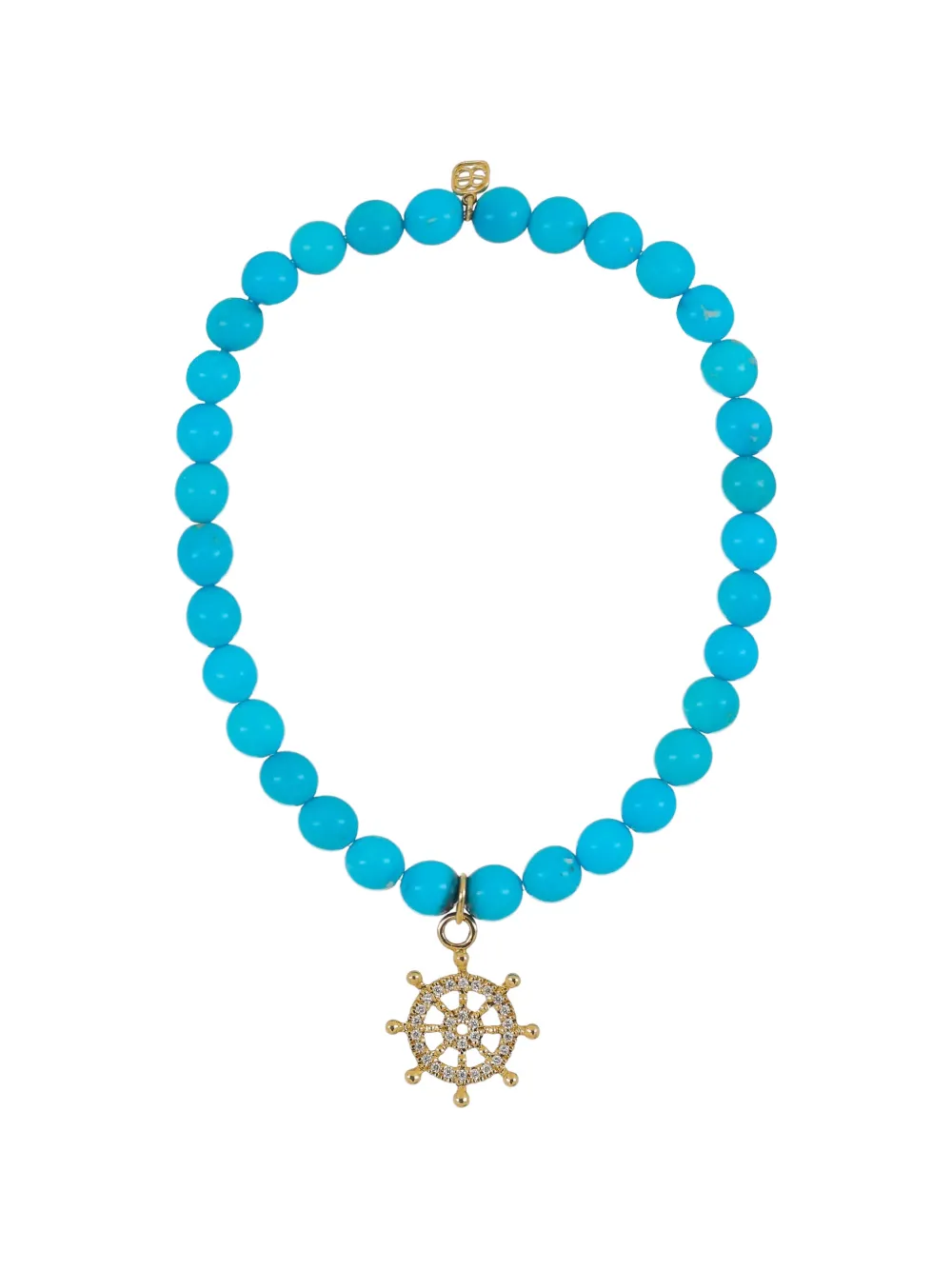 Sydney Evan Helm Charm diamond and turquoise bracelet - Oro
