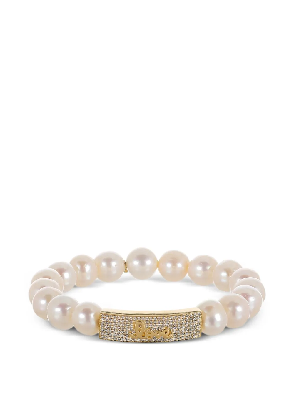 Sydney Evan Love Script pearl bracelet - Oro