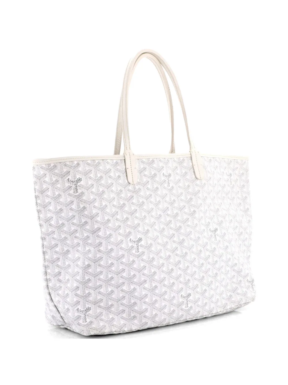  Goyard Pre-owned Saint Louis Coated Canvas Pm Tote Bag - White 