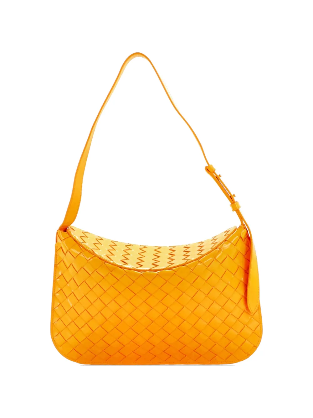 Bottega Veneta Pre-Owned Borsa a spalla Cradle Fold Over in pelle con design Intrecciato - Arancione