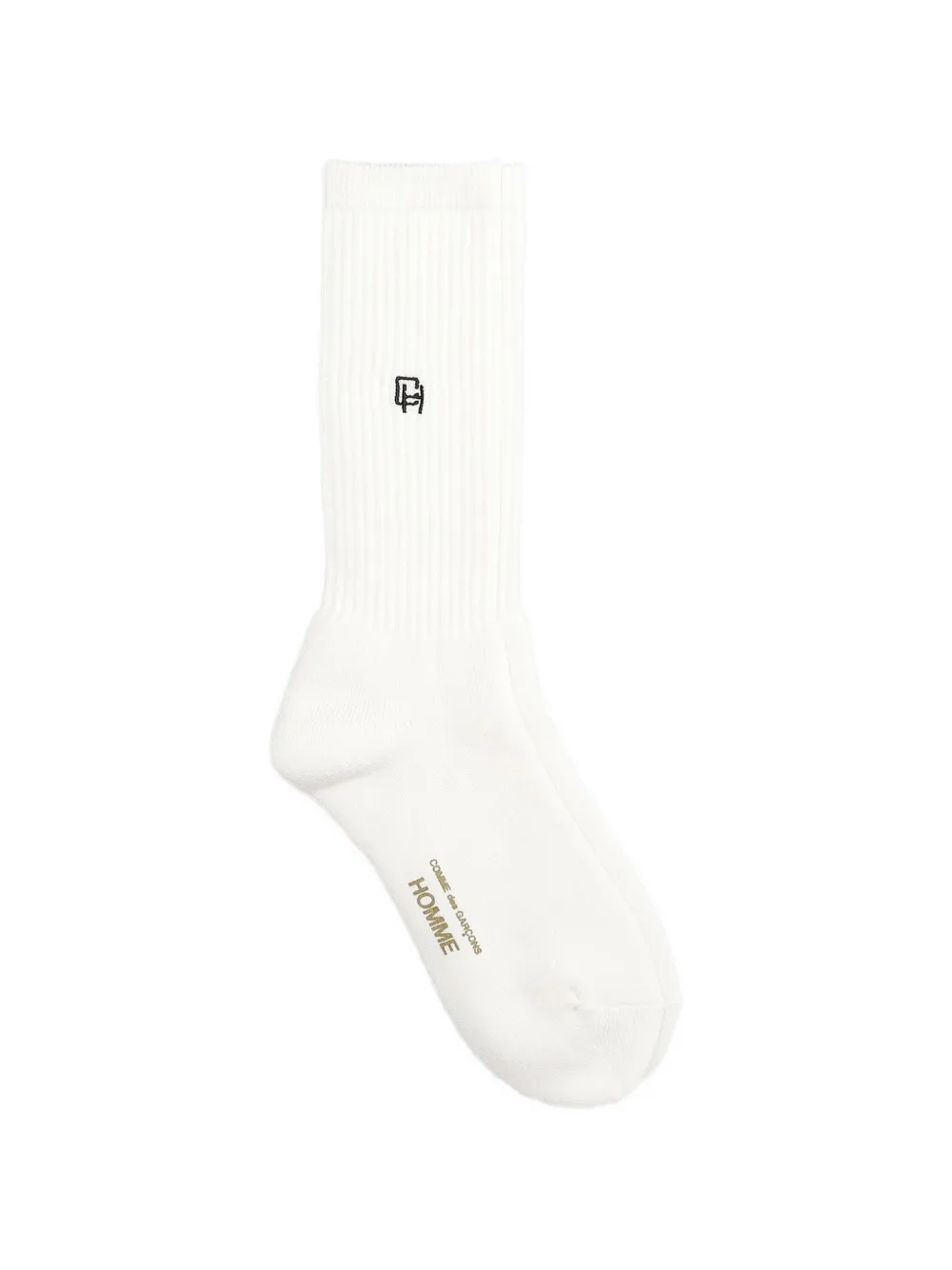 Comme des Garçons Homme logo-embroidered ribbed socks - Bianco