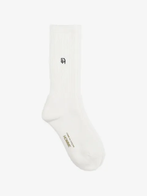 Comme des Garçons Homme chaussettes côtelées à logo brodé