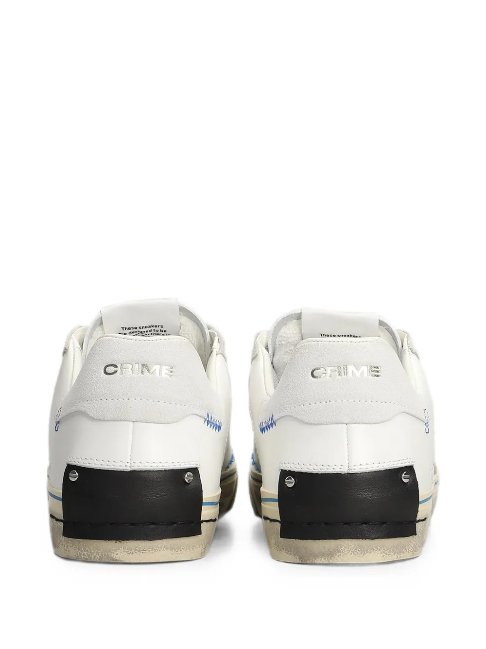 Crime London logo-print leather sneakers Wit