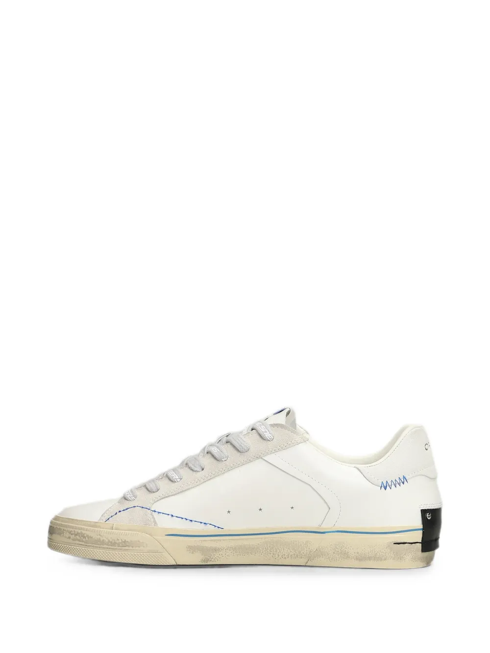 Crime London logo-print leather sneakers Wit