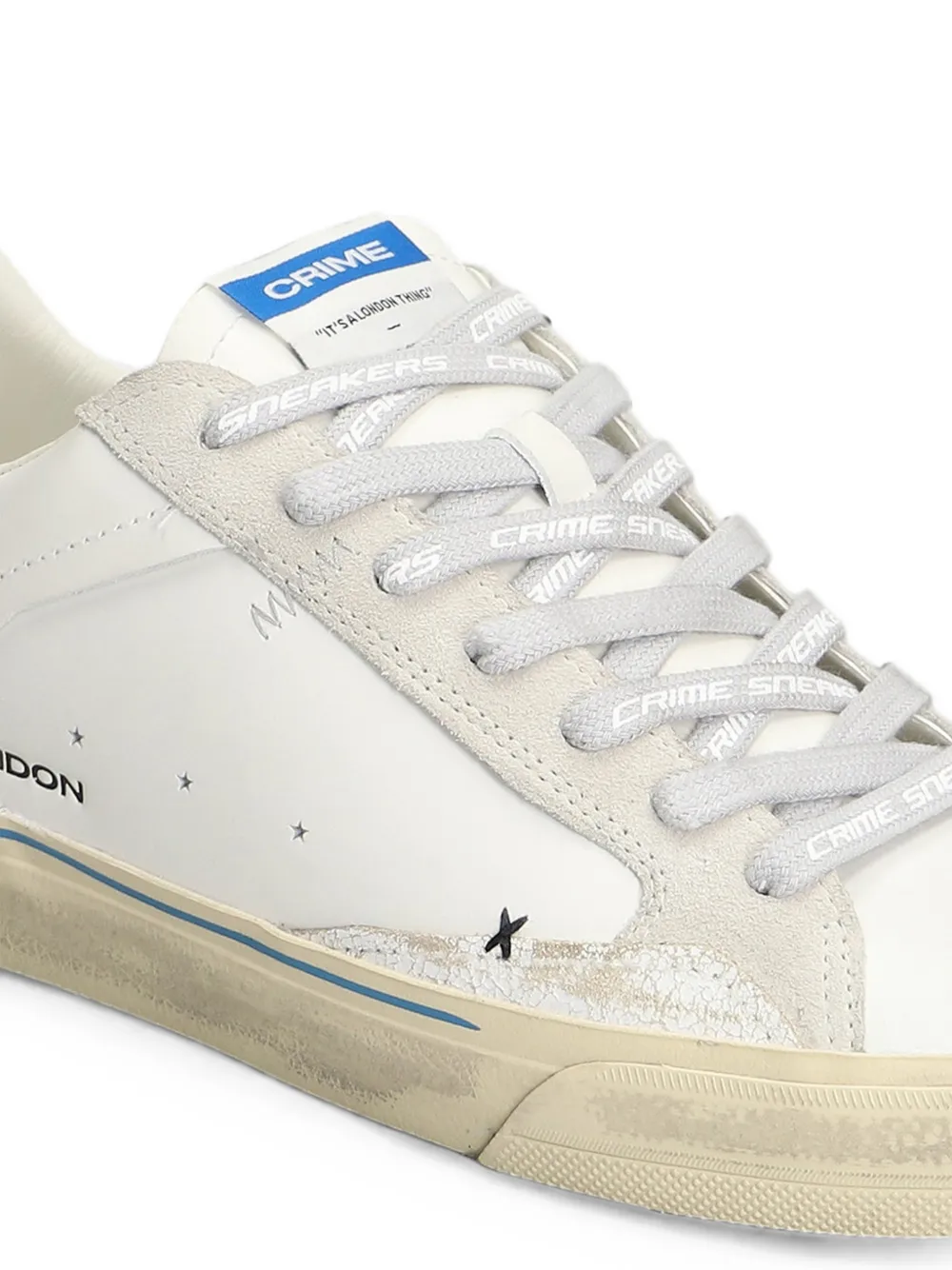 Crime London logo-print leather sneakers Wit