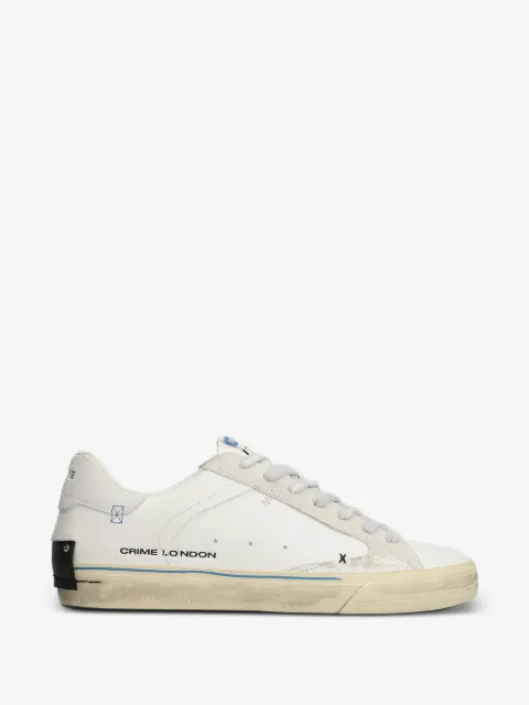 Crime London logo-print leather sneakers