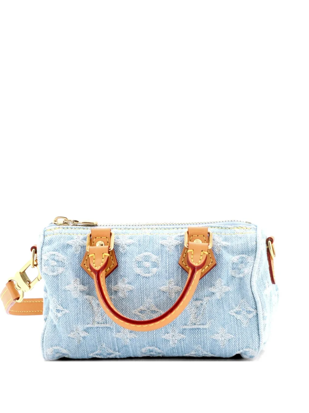 Louis Vuitton Pre-Owned Speedy Bandouliere NM Bag Monogram Denim Sky Nano satchel - Blu